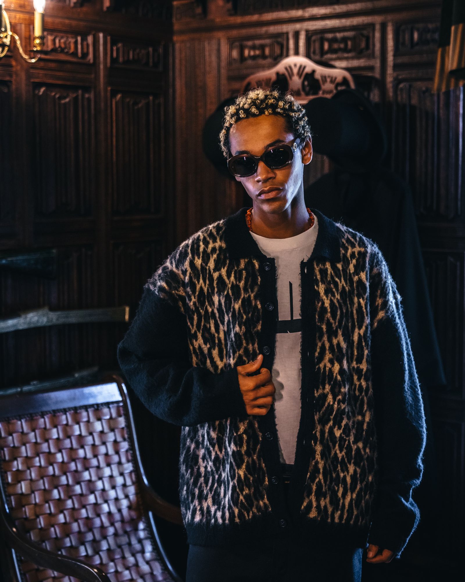 SAINT M×××××× - セントマイケル ニットカーディガン LEOPARD KNIT