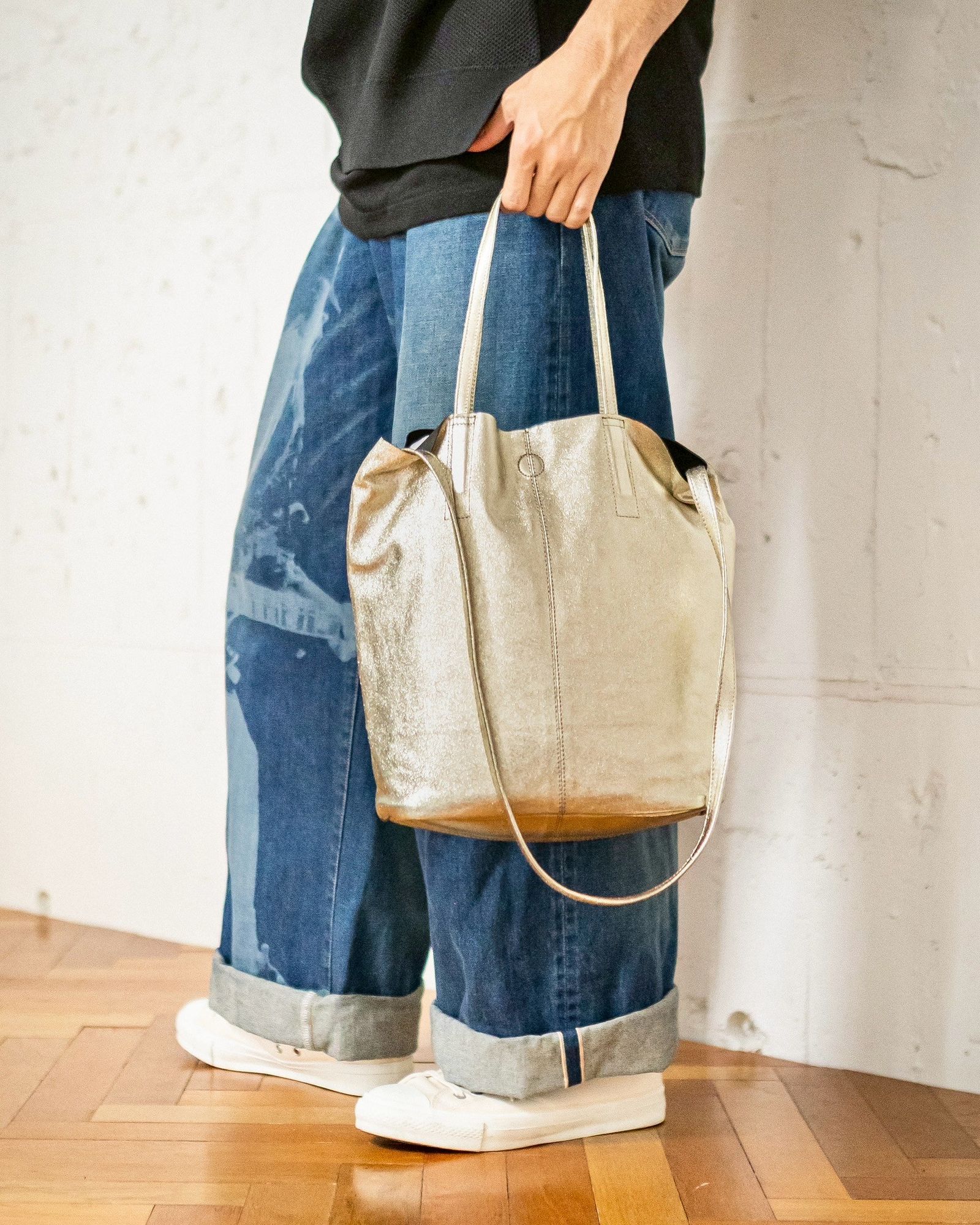 COMME des GARCONS HOMME 異素材切り替えTシャツ (BLACK) スタイル