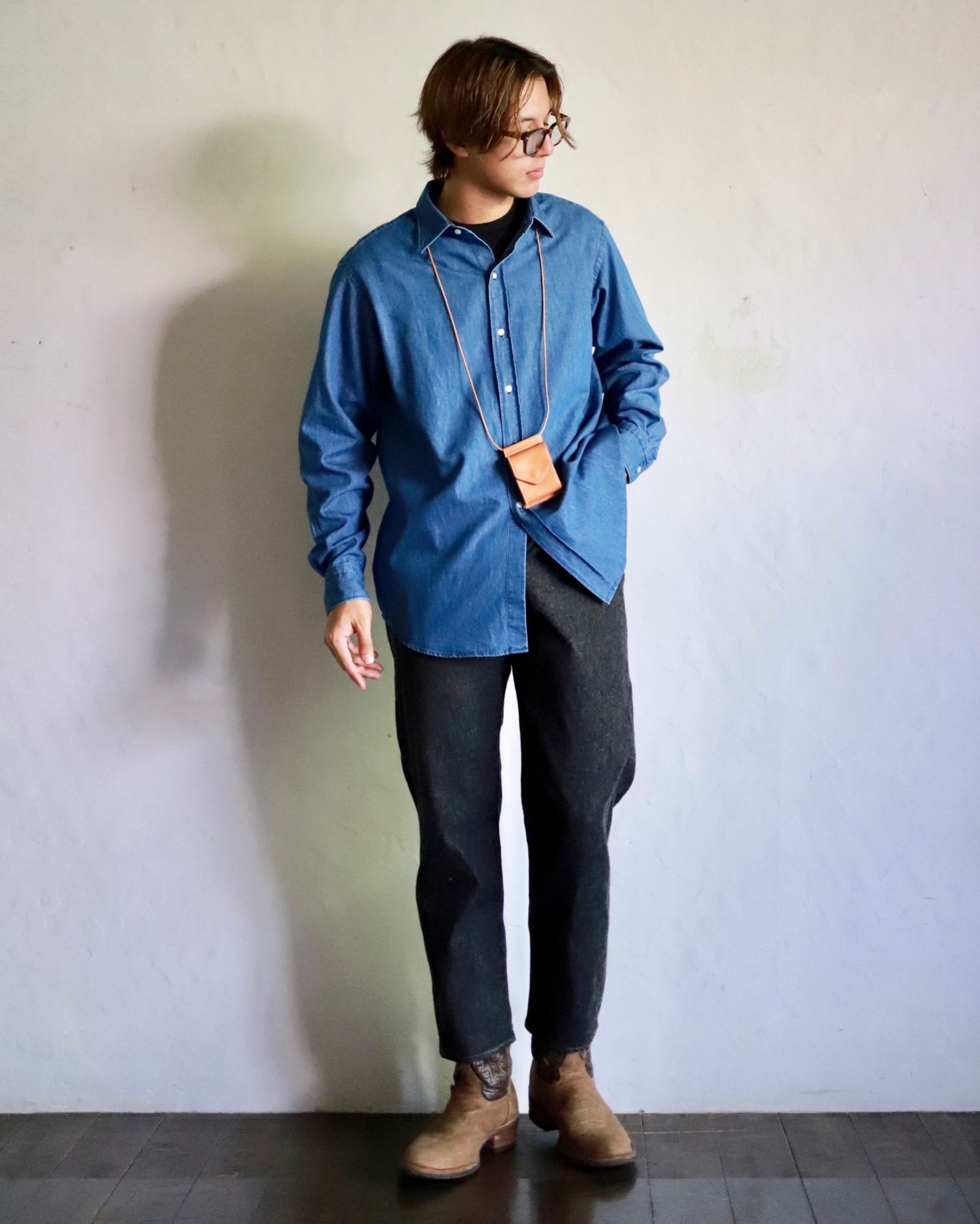 A.PRESSE - アプレッセ24SSデニムシャツ Washed Denim Shirt(24SAP-02