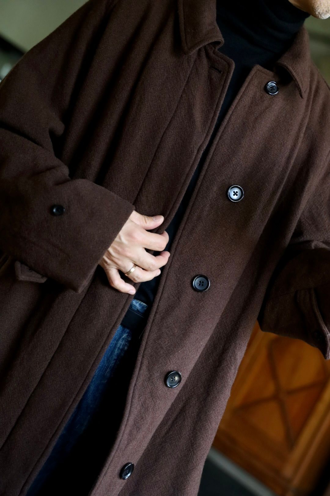 blurhms Classic Wool Balmacaan Coat