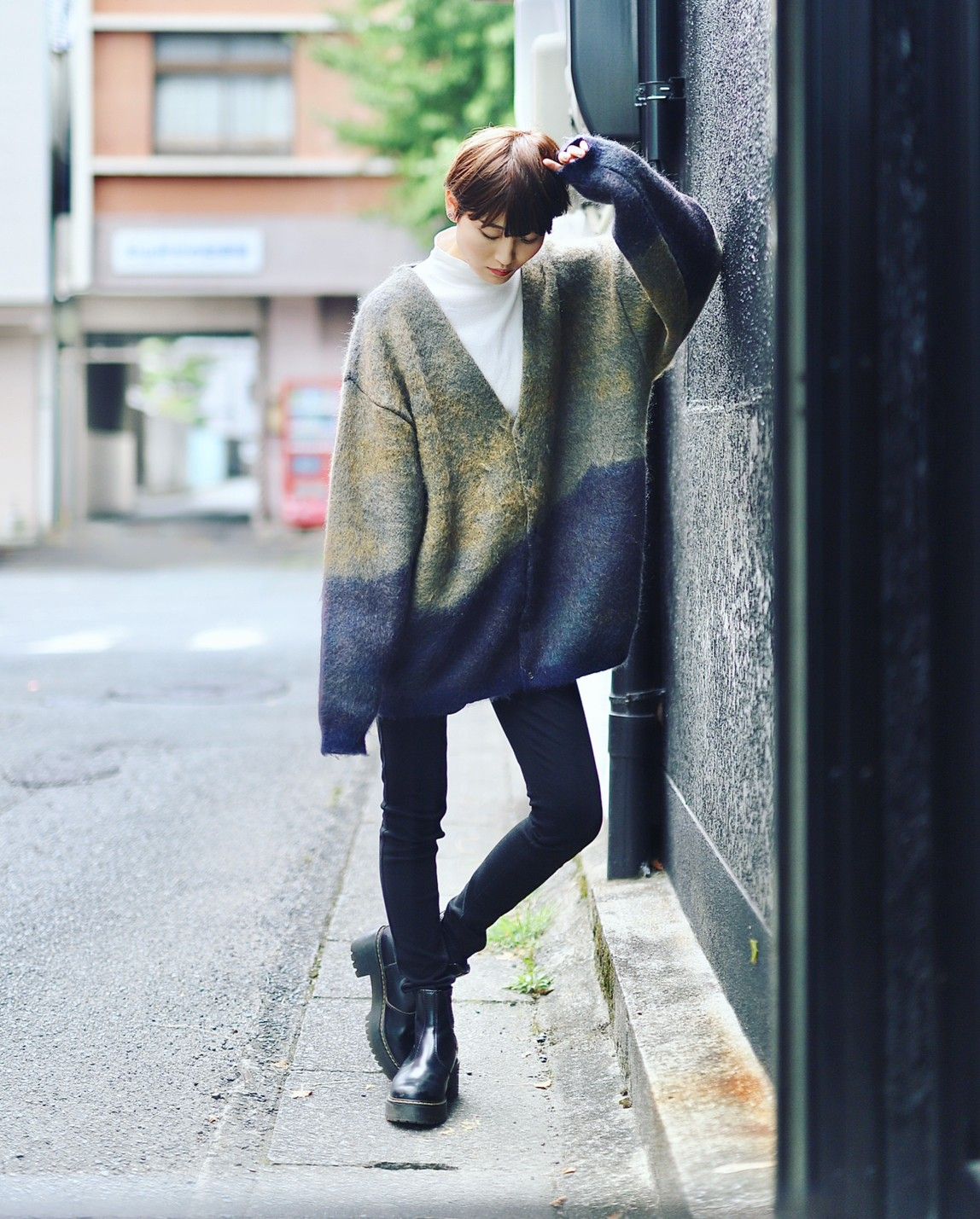 YOKE 新作LANDSCAPE MOHAIR JACQUARD CREWNECK CARDIGAN style.2023.10