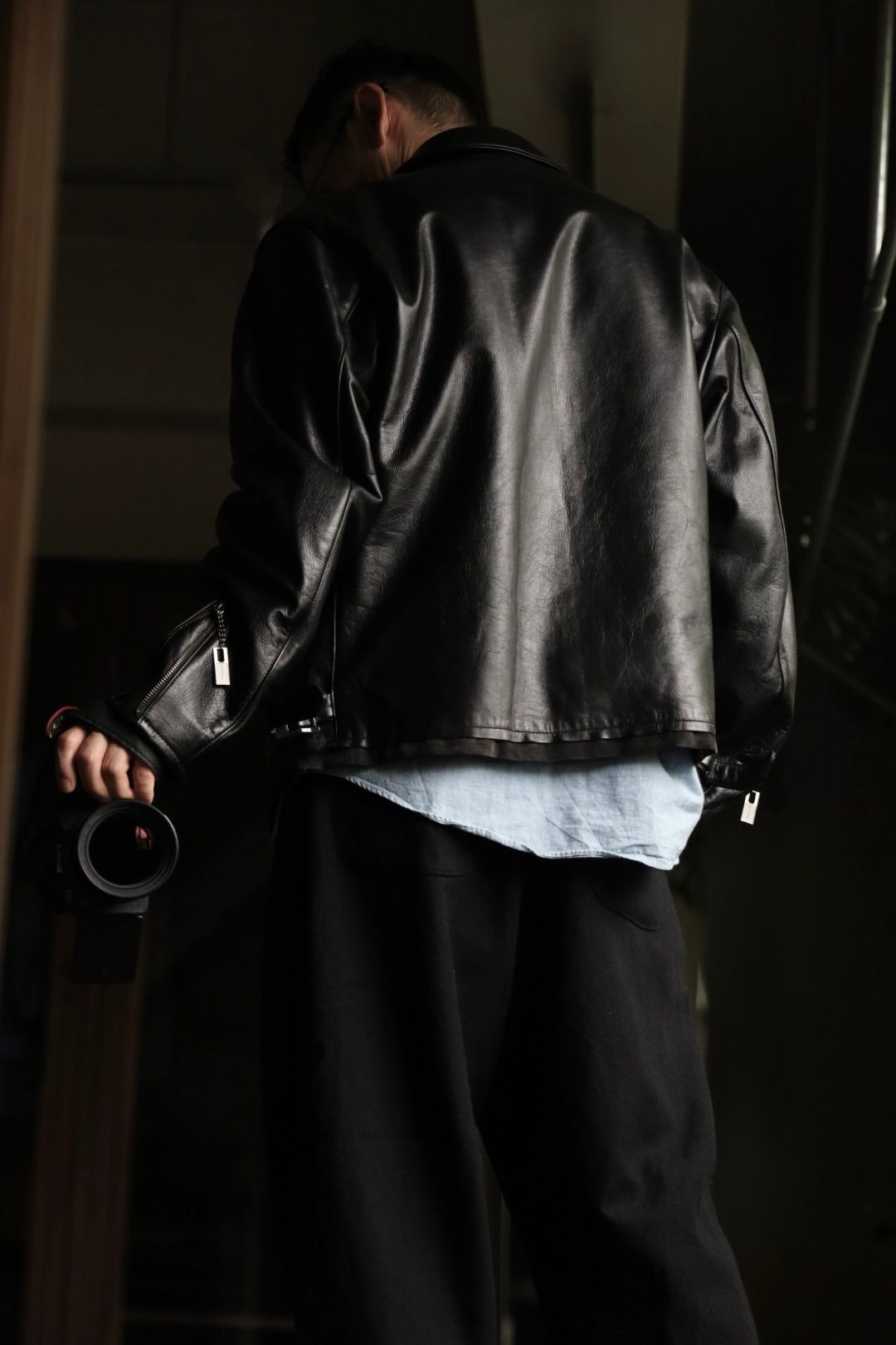 Yohji Yamamoto COW/DRUM LEATHER CUT OFF BLOUSONスタイル | 5555 | MARK