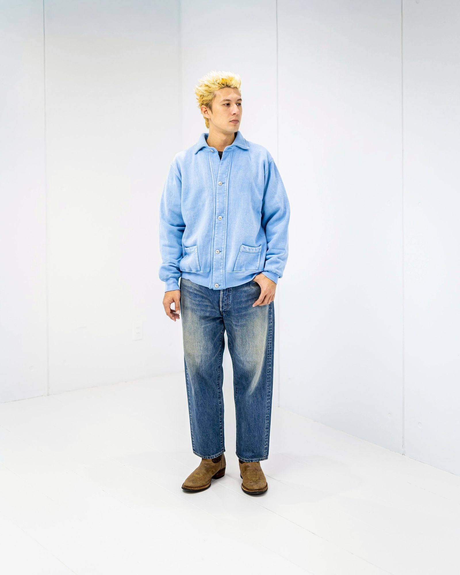 A.PRESSE - アプレッセ 2025 STYLE2 Vintage Sweat Cardigan(25AAP-05