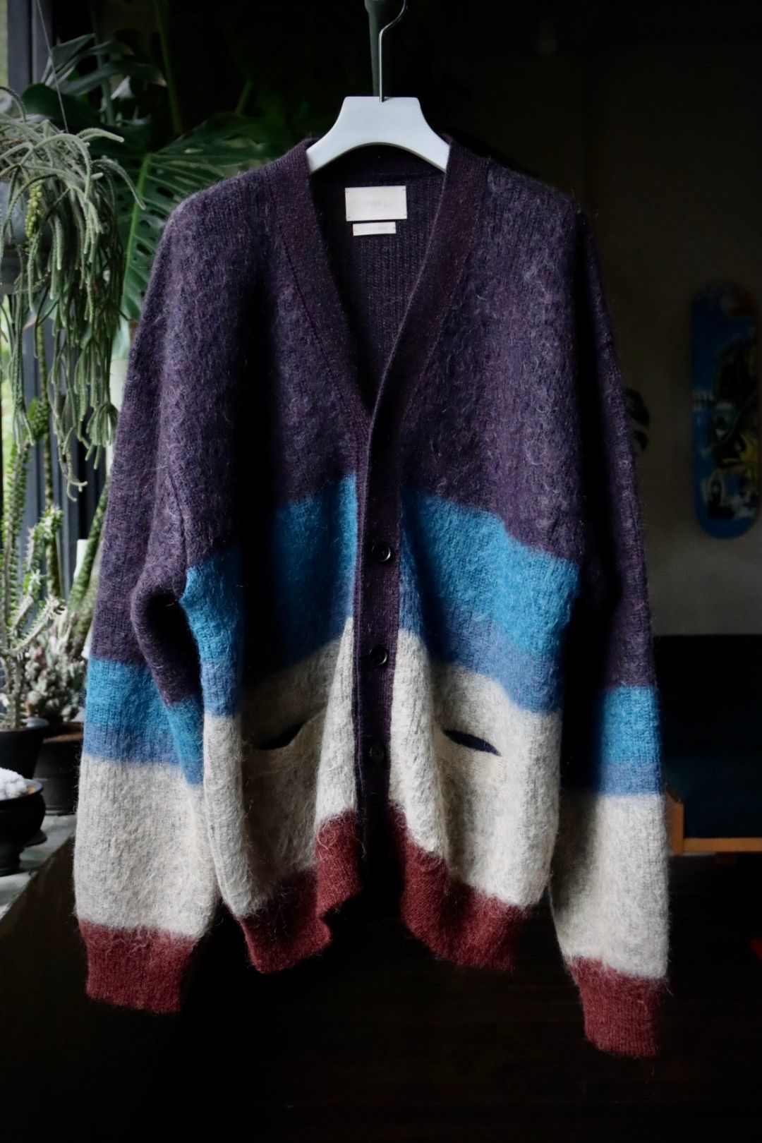 YOKE 23AW MOHAIR BORDER CARDIGAN