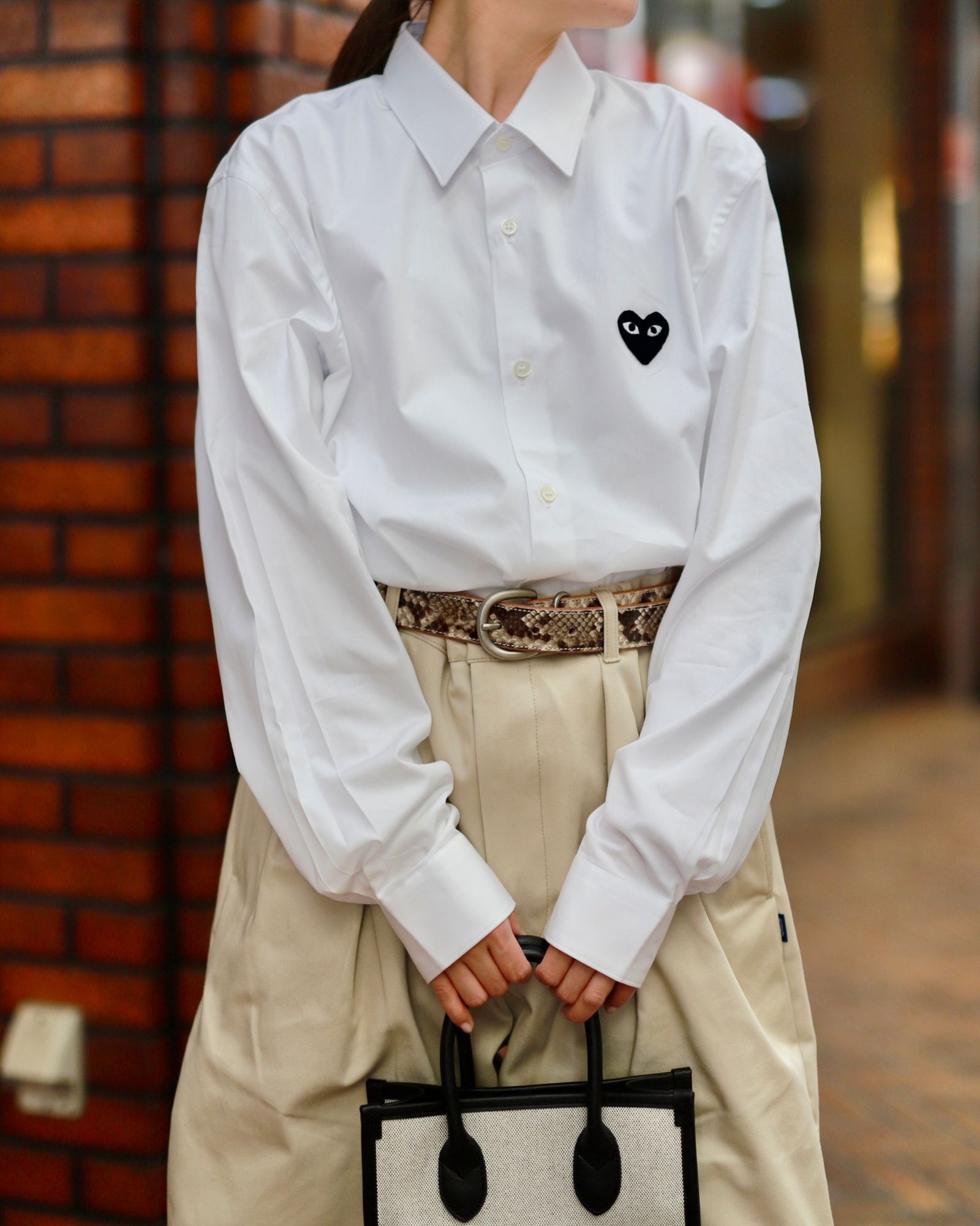 PLAY COMME des GARCONS MEN'S SHIRT WOVEN BLACK HEART style.2023.4