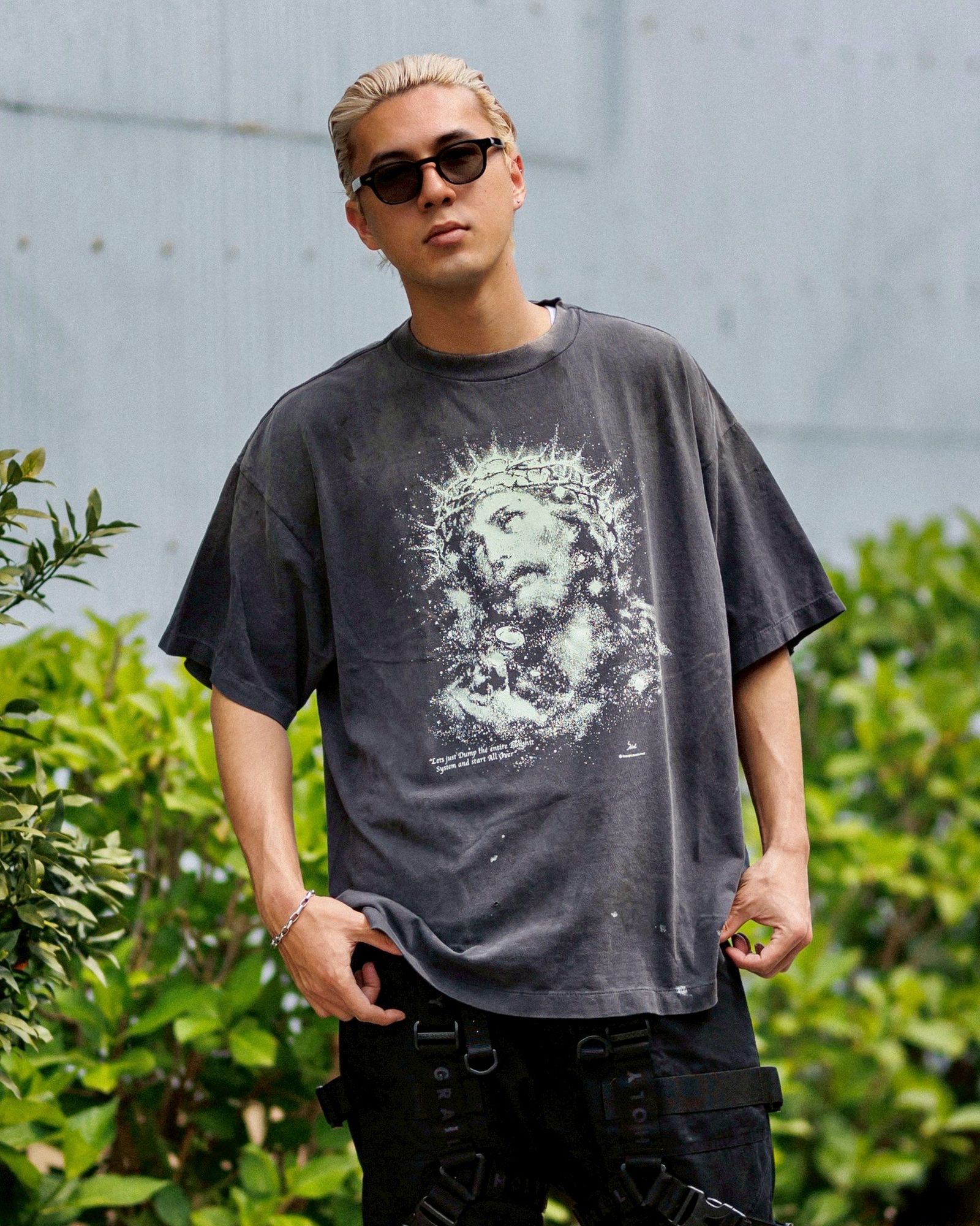 SAINT M×××××× - セントマイケル Tシャツ JESUS SS TEE(SM-HR8-0000