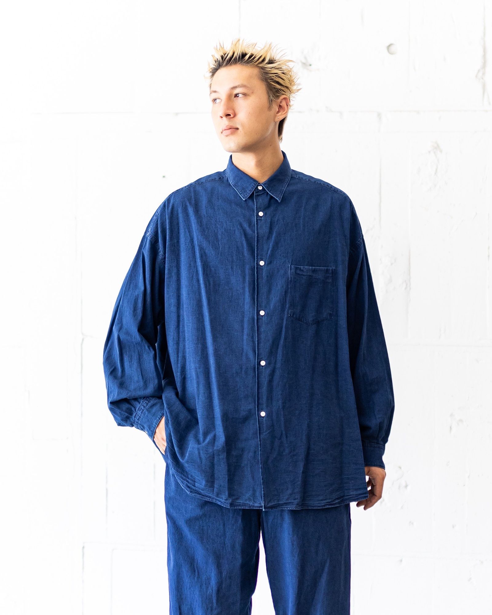 Graphpaper - グラフペーパー SIDOGRAS Indigo Poplin L/S Oversized