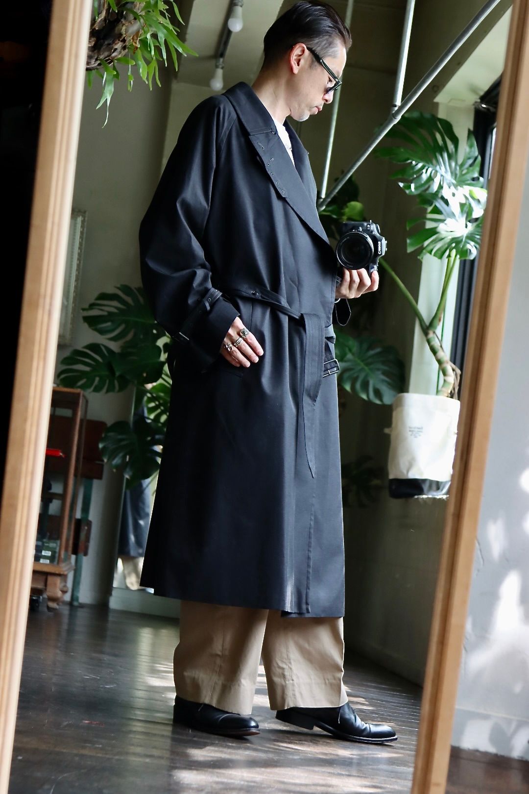 blurhms Gabardine Double Belt Trench Coatスタイル.2022.7.24