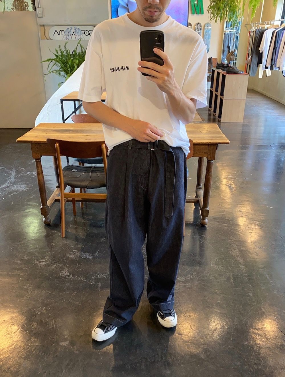 Graphpaper Colorfast Denim Belted Pants