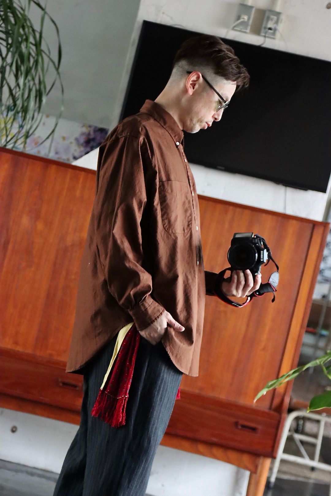 A.PRESSE BD Oxford Shirt(22SAP-02-05H)BROWN style | 2200 | MARK