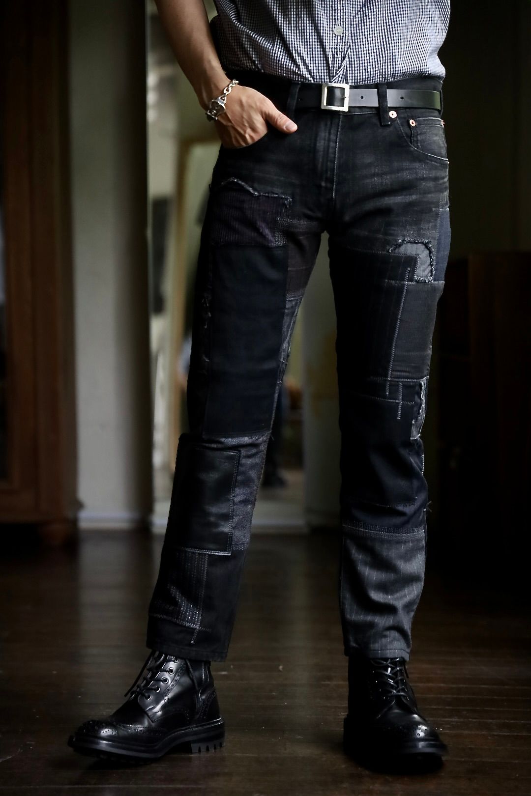 JUNYA WATANABE MANパッチワークMIXデニムパンツスタイル.2024.8.19