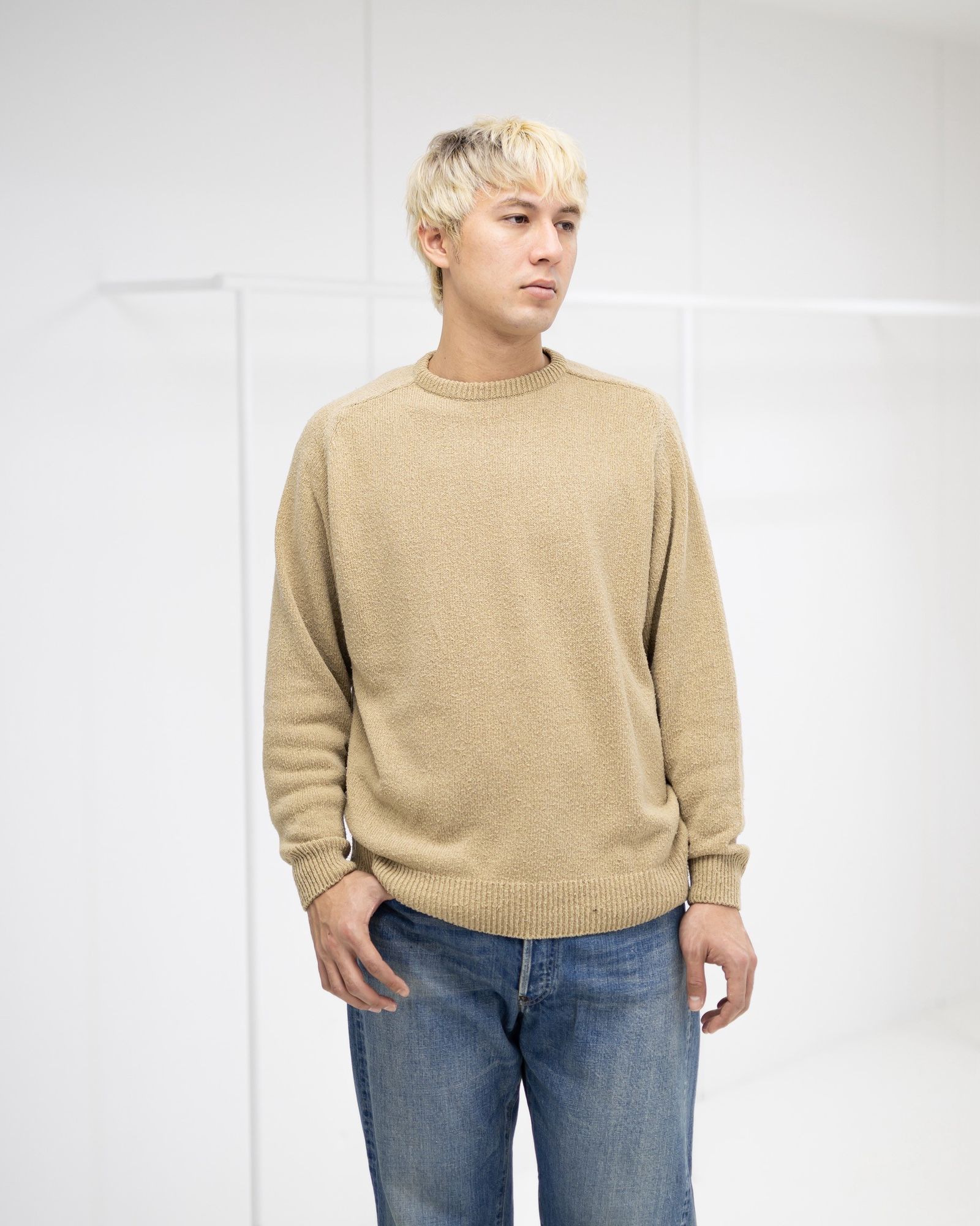 A.PRESSE Washed Silk Nep Crew Neck Sweater (BEIGE) 1月10日(土)新作