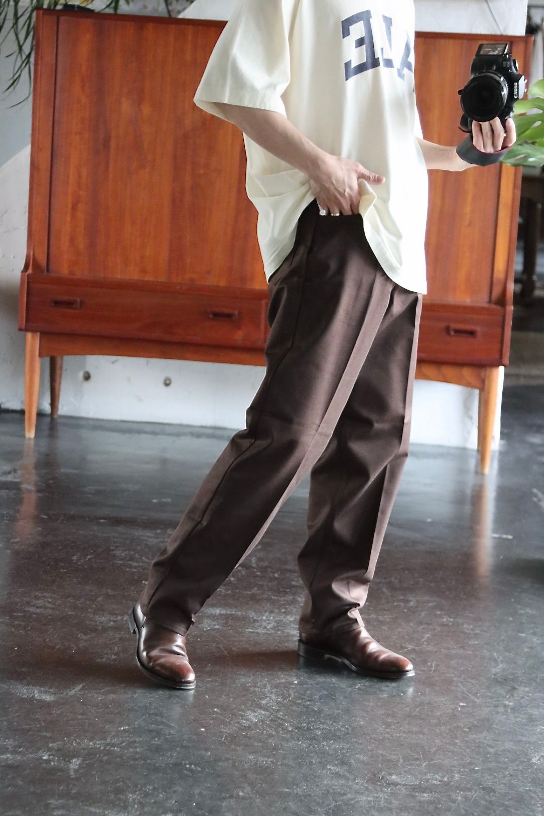 CIOTAスビンコットンポリエステルツイル5Pパンツ