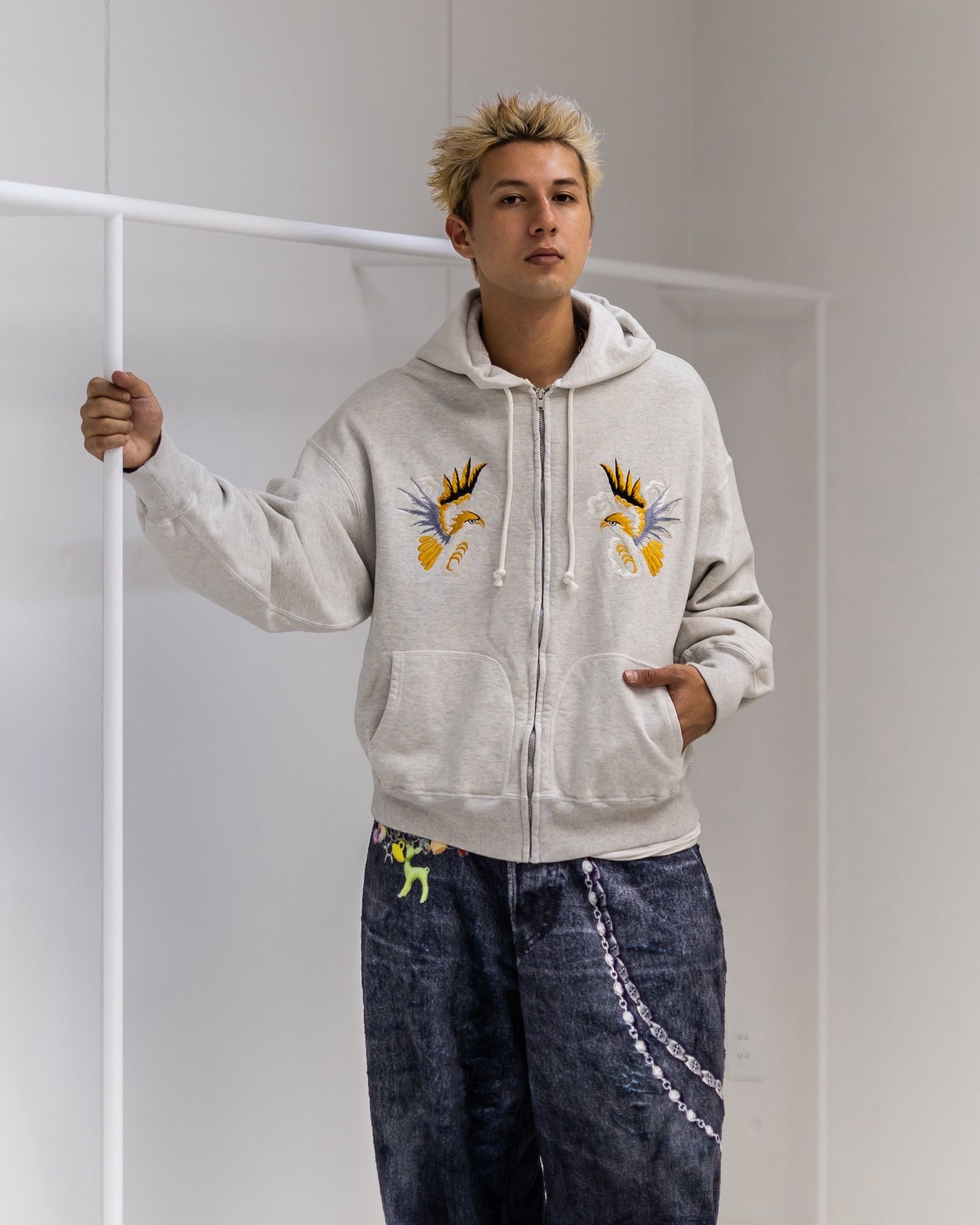 BOWWOW - BOW WOW 25FWバウワウ SUKAJAN EMB ZIP HOODIE AGED(BW252