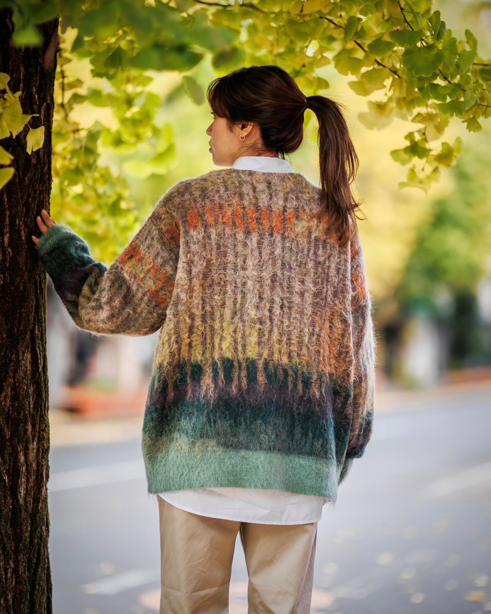 YOKE - ヨーク25SS TREE JAQUARD MOHAIR BUTTONED CARDIGAN