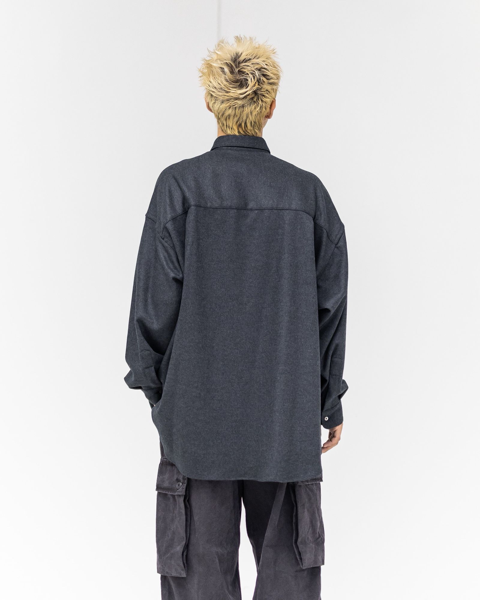 Graphpaper Wool Smooth Flannel Oversized Regular Collar Shirt 10月