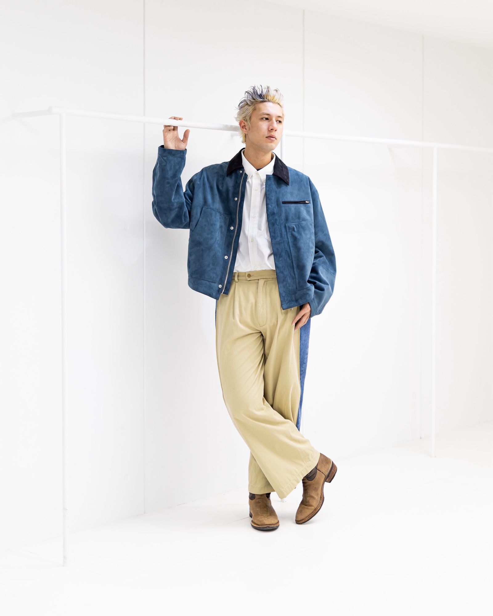 YOKE - YOKE 2026SS Goat Suede Work Jacket(YK26SS01163B)TURQUOISE