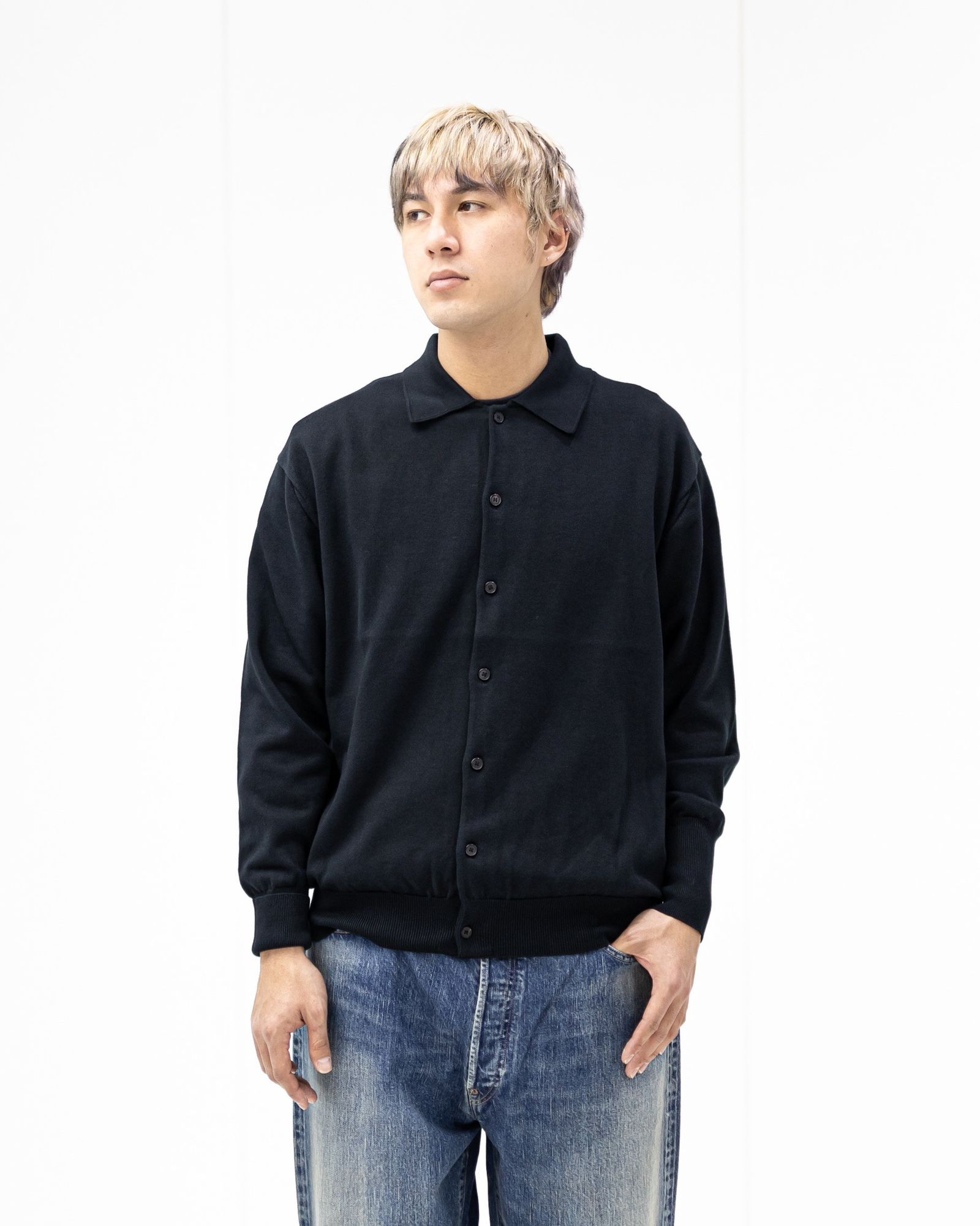 A.PRESSE Cotton Knit Polo Collar Cardigan 2月7日(土)新作発売