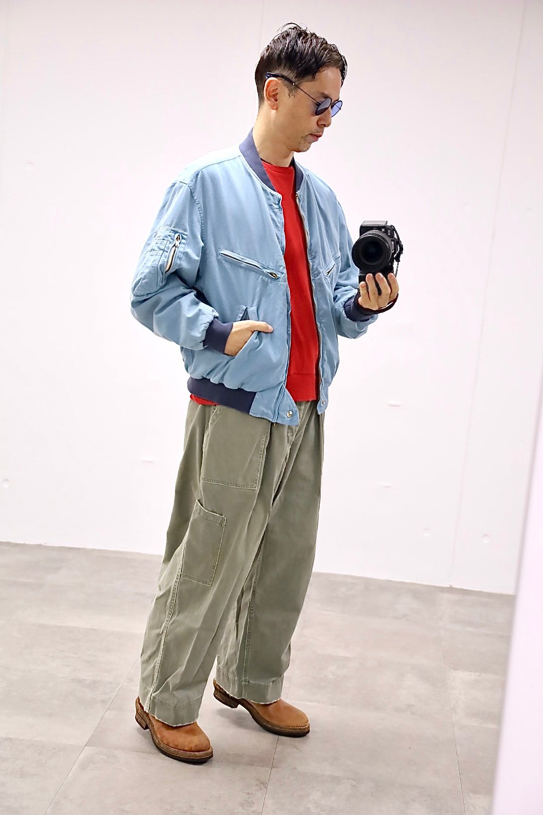 A.PRESSE 2026 STYLE1 Vintage Silk Cotton Test Pilot Model Jacket