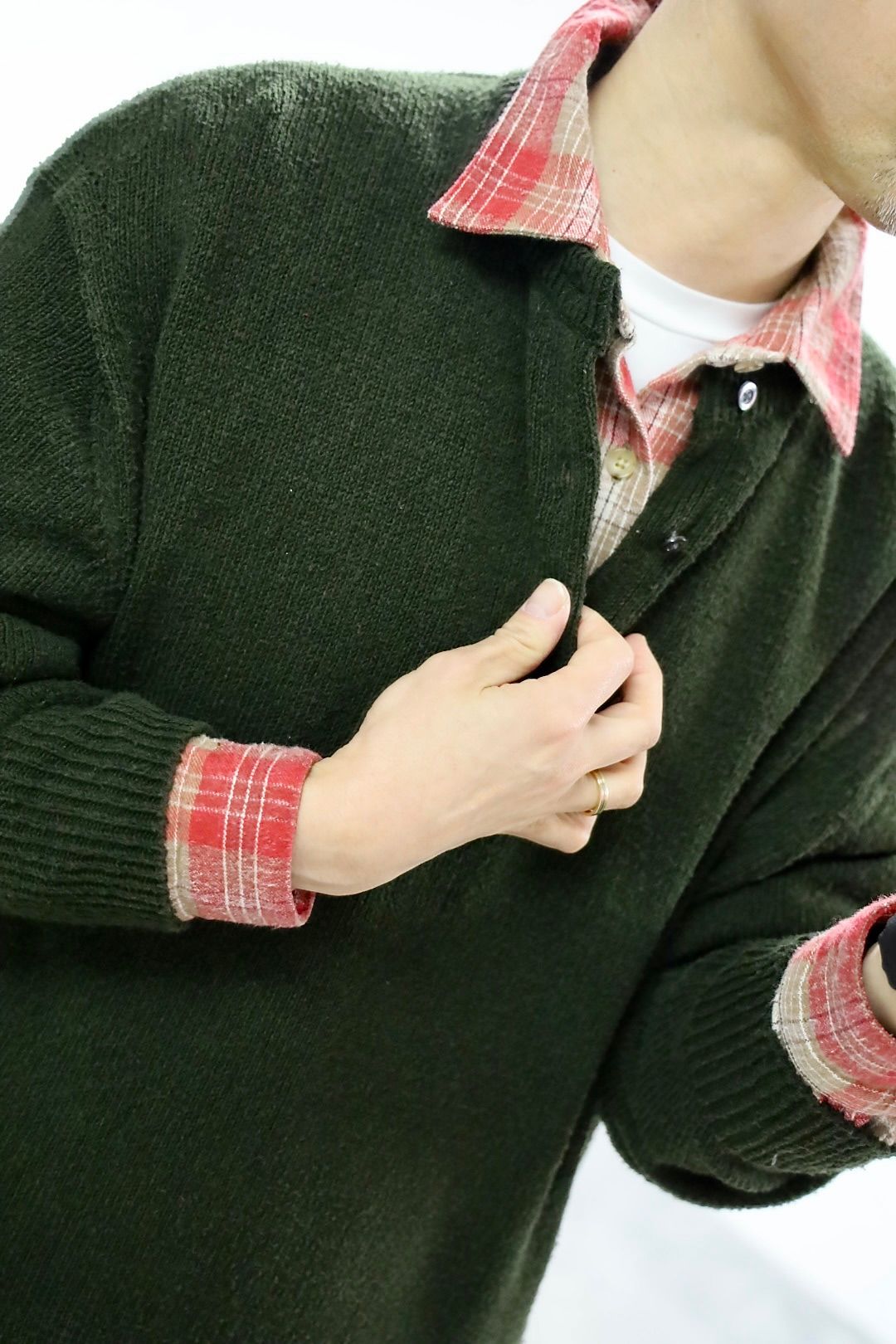 A.PRESSE 2026 STYLE1 Vintage Cotton Silk Nep Twill Check Shirts