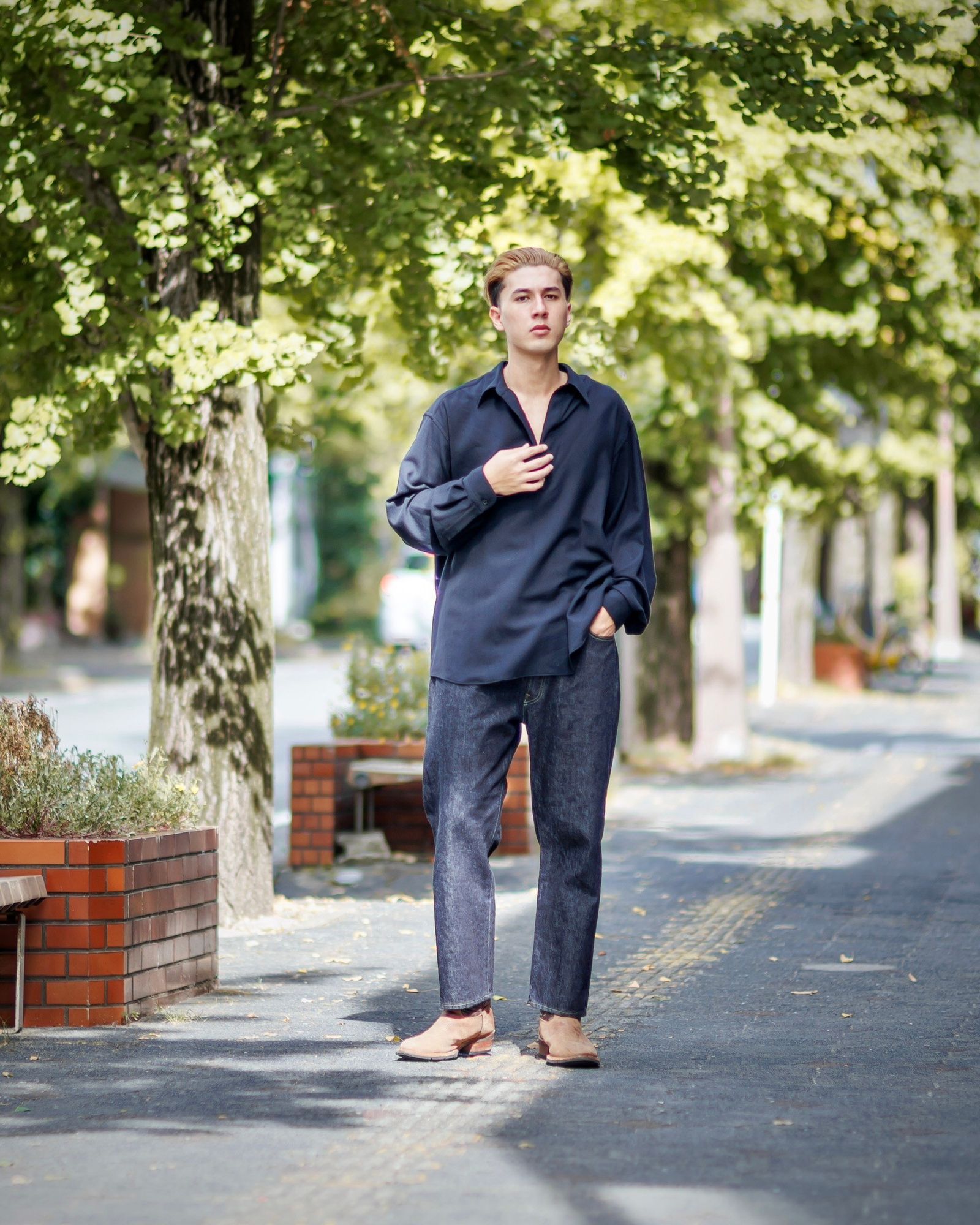 A.PRESSE - アプレッセ Wool Skipper Shirt(24ААР-02-03H)NAVY☆9月21