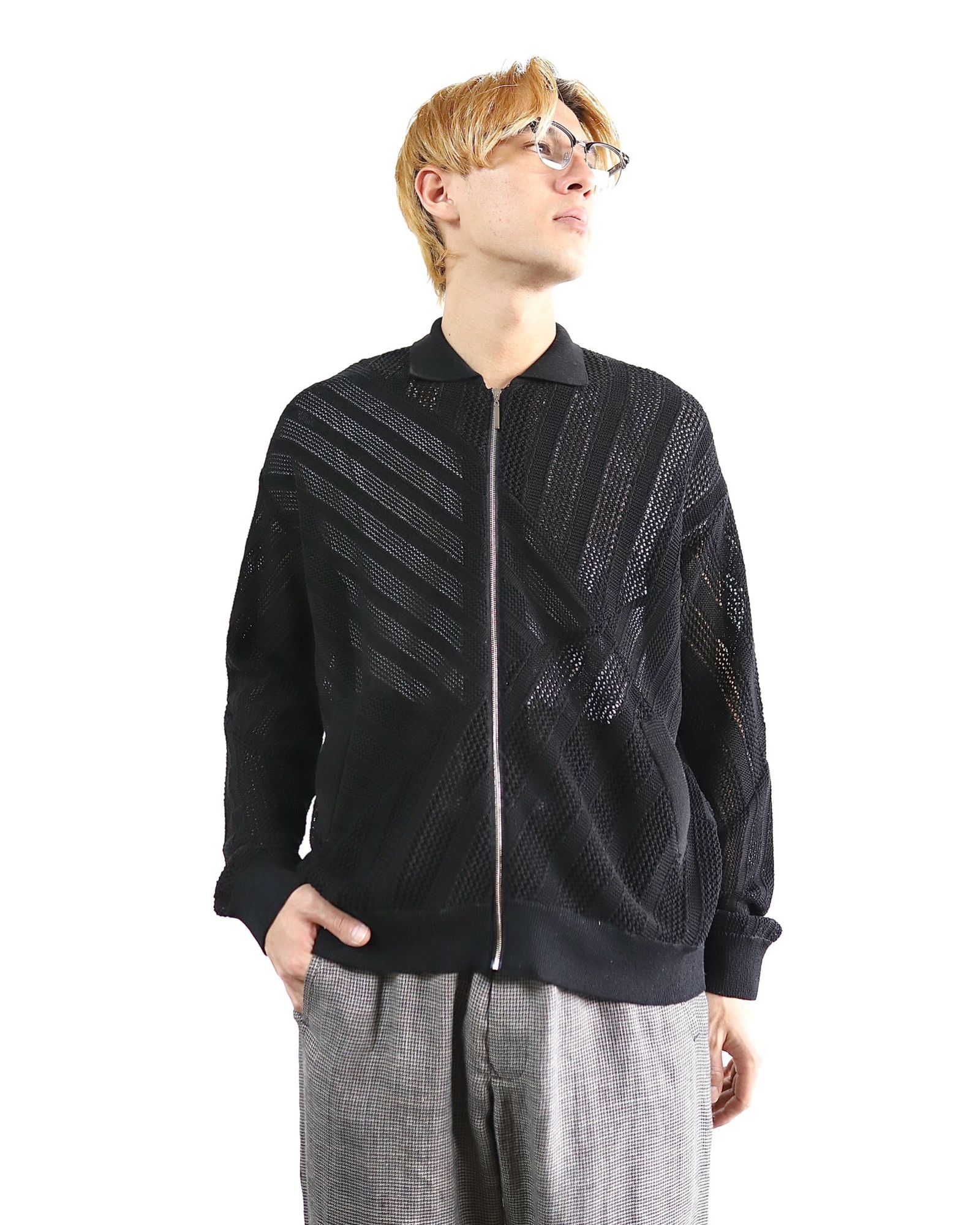 YOKE - ヨーク24SS COTTON MESH STRIPE ZIP-UP CARDIGAN(YK24SS0674S