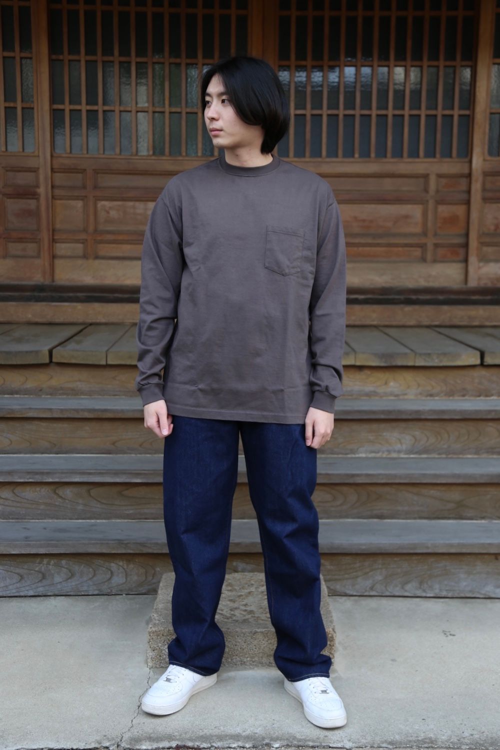 CIOTA スビンコットン10/-度詰め 吊り天竺ポケット付きロンT style