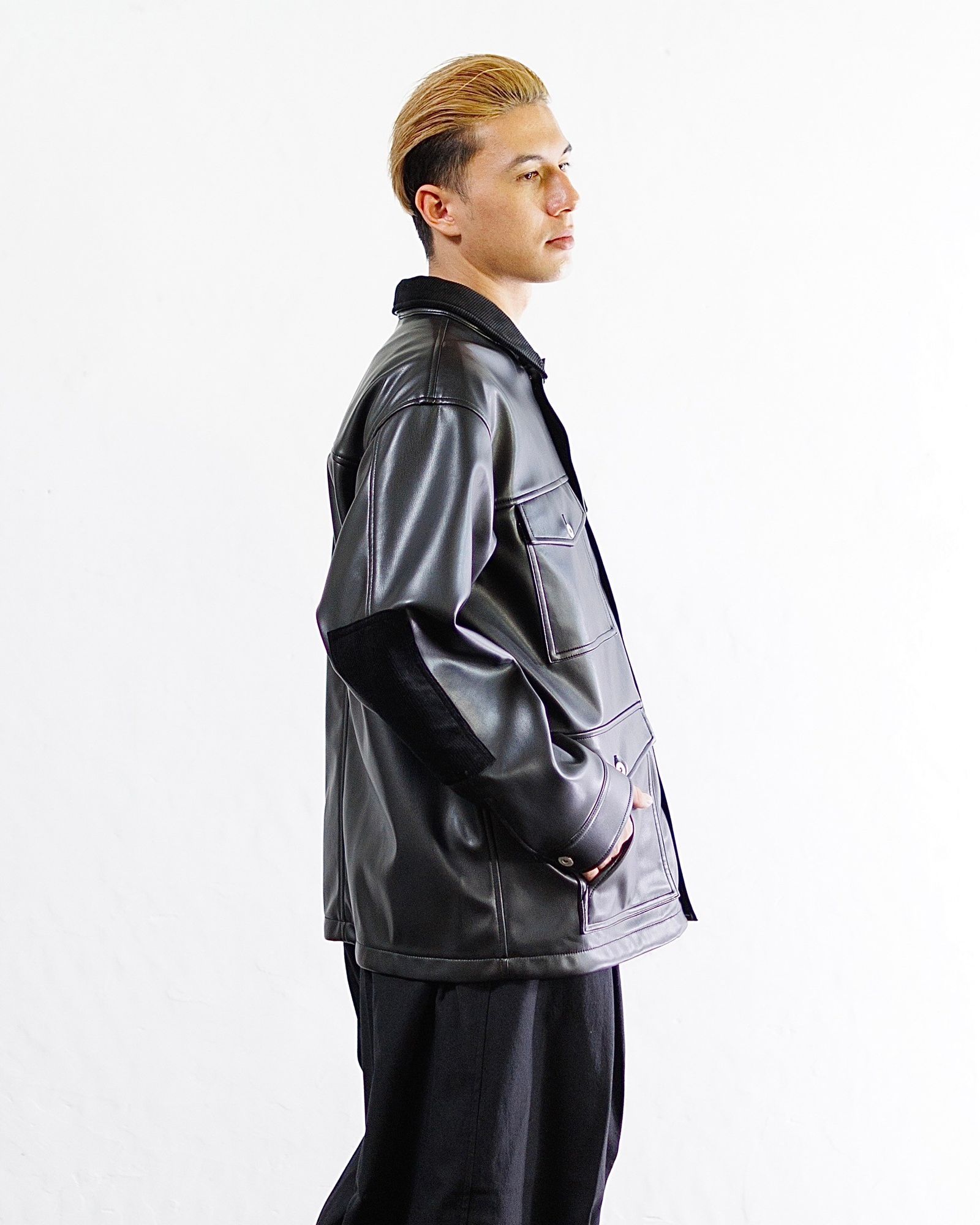 コムデギャルソン オム フェイクレザーボンディングジャケット