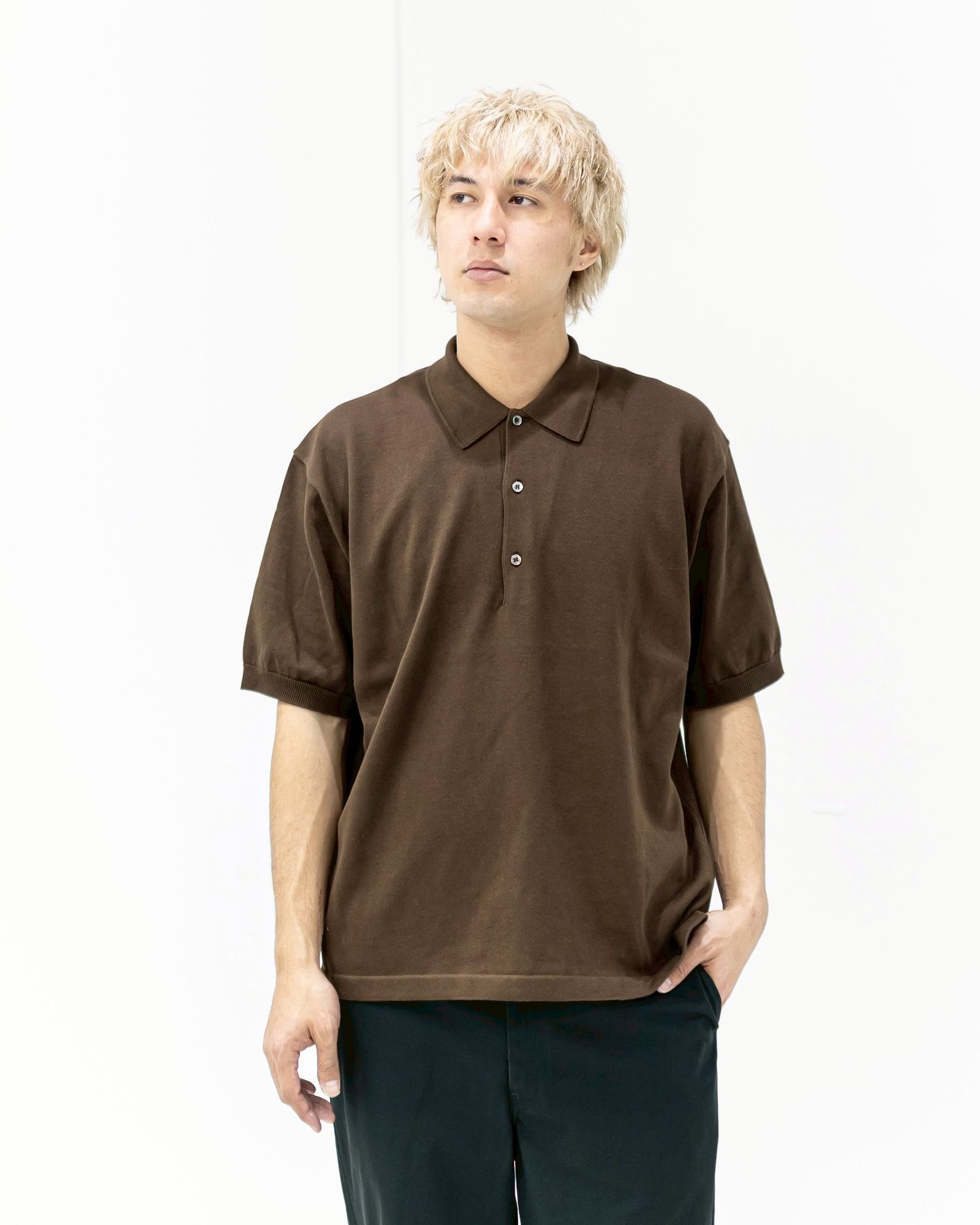 A.PRESSE - アプレッセ 2026 STYLE1 Cotton Knit S/S Polo Shirt(26SAP
