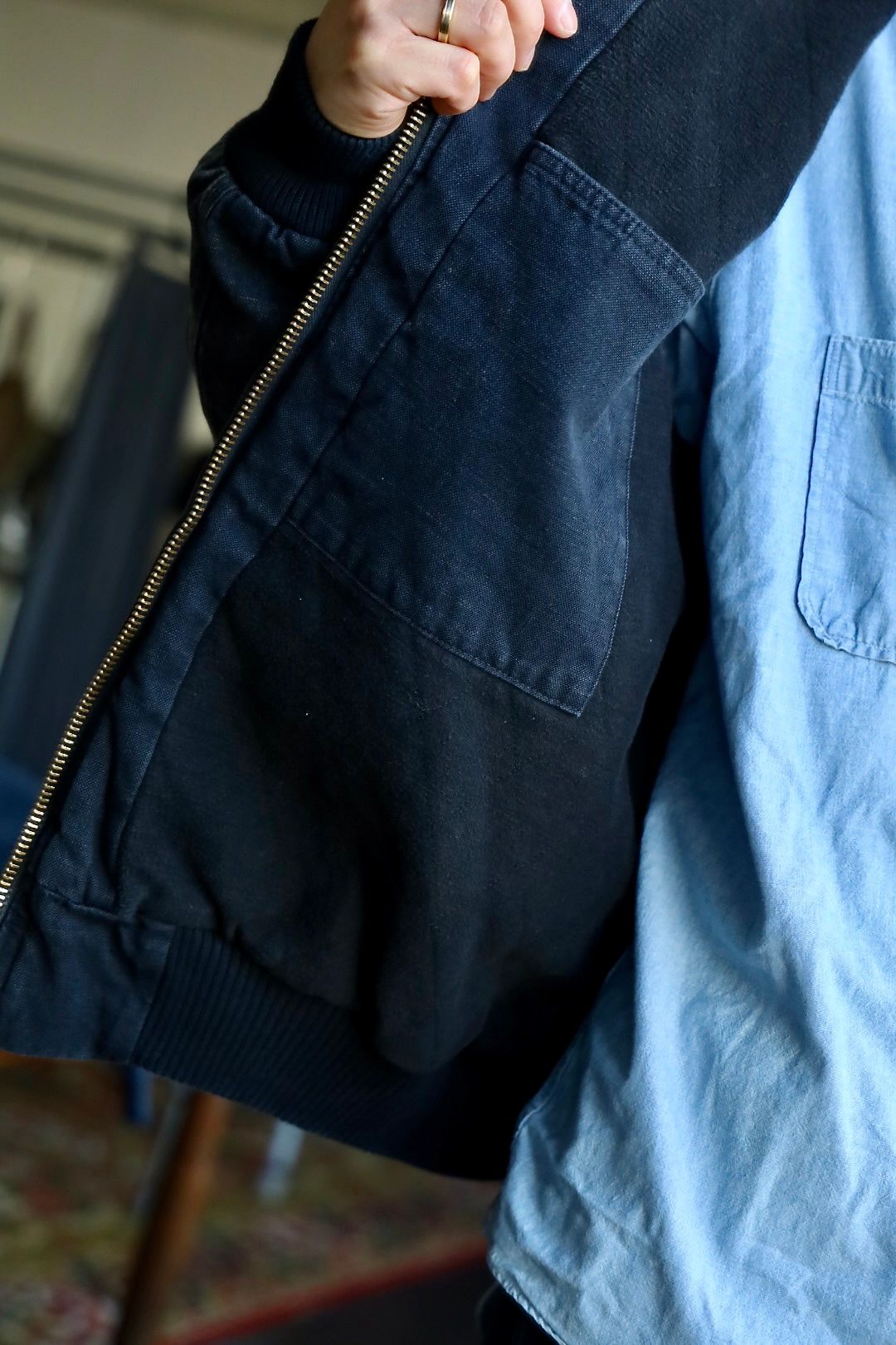 A.PRESSE - アプレッセ Silk Linen Hooded Parka(25SAP-01-14H)BLACK