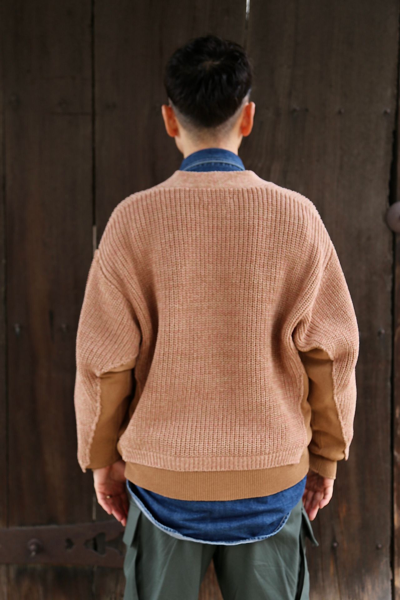 YOKE 5G CONNECTING RIB CARDIGAN