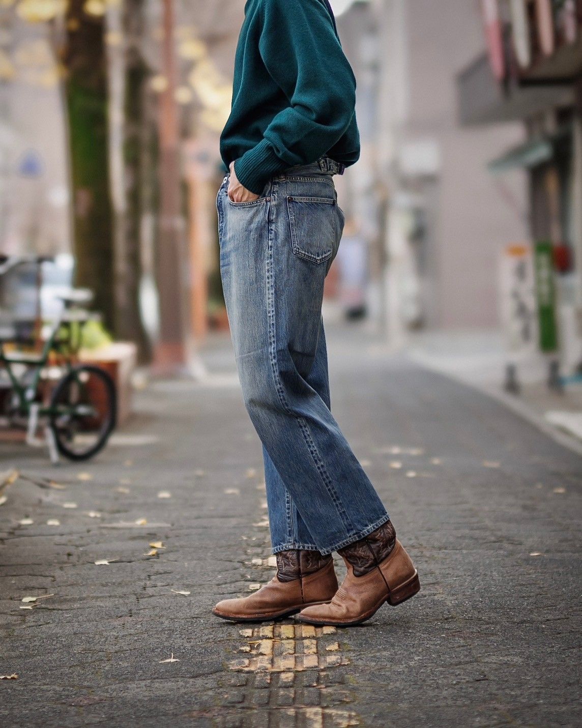 A.PRESSE - アプレッセNo.22 Washed Wide Denim Pants(AP-4003)INDIGO