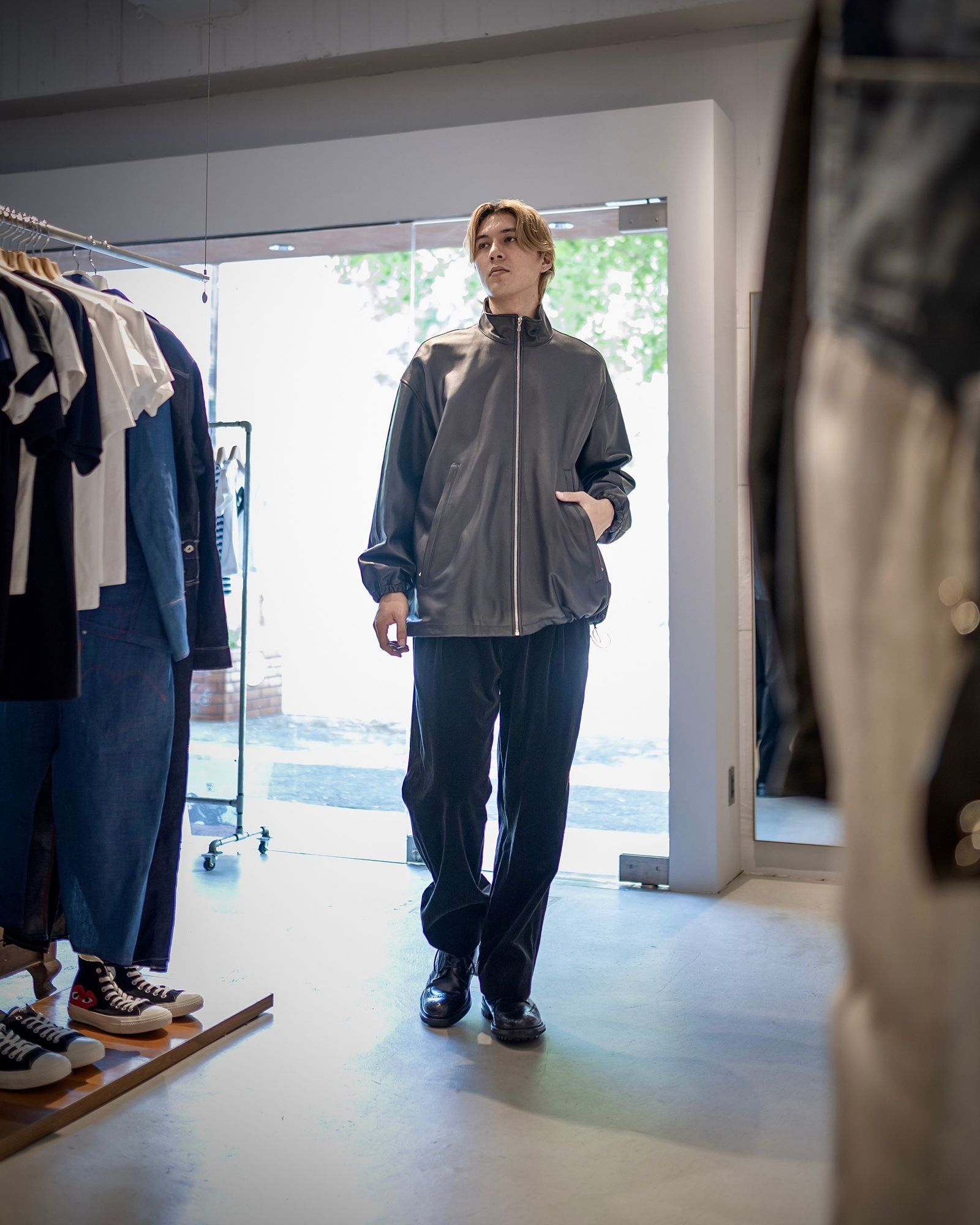 Graphpaper Sheep Leather Track Blouson(BLACK) 9月7日(土)新作発売