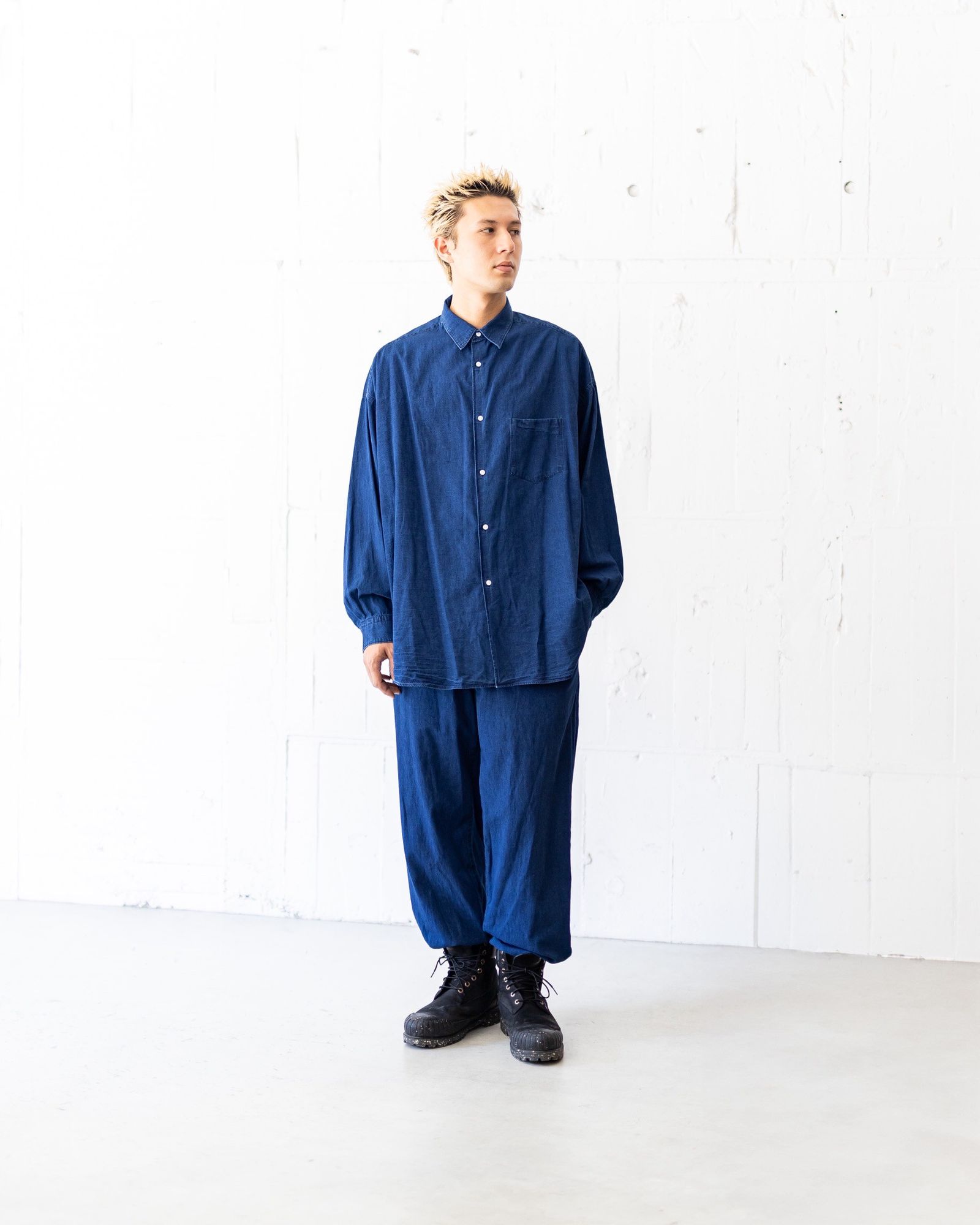 Graphpaper - グラフペーパー SIDOGRAS Indigo Poplin L/S Oversized