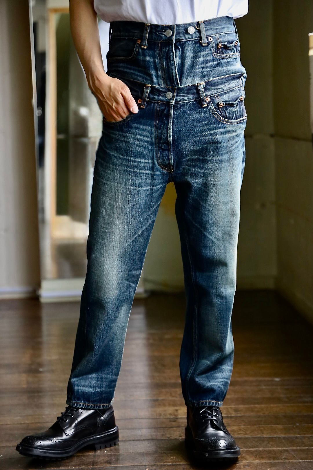 JUNYA WATANABE MAN ダブルウエストLevi's Wネームデニムスタイル