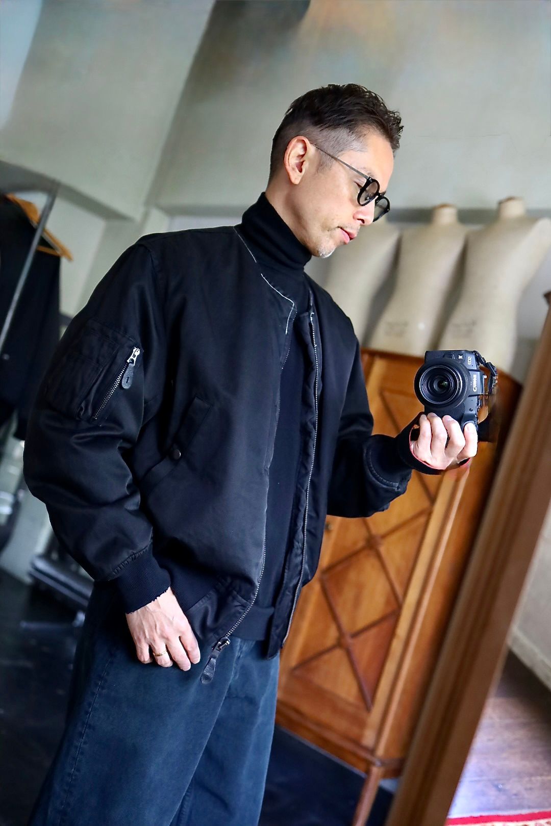 A.PRESSE Vintage Silk Flight Custom Jacketスタイル.2025.10.28