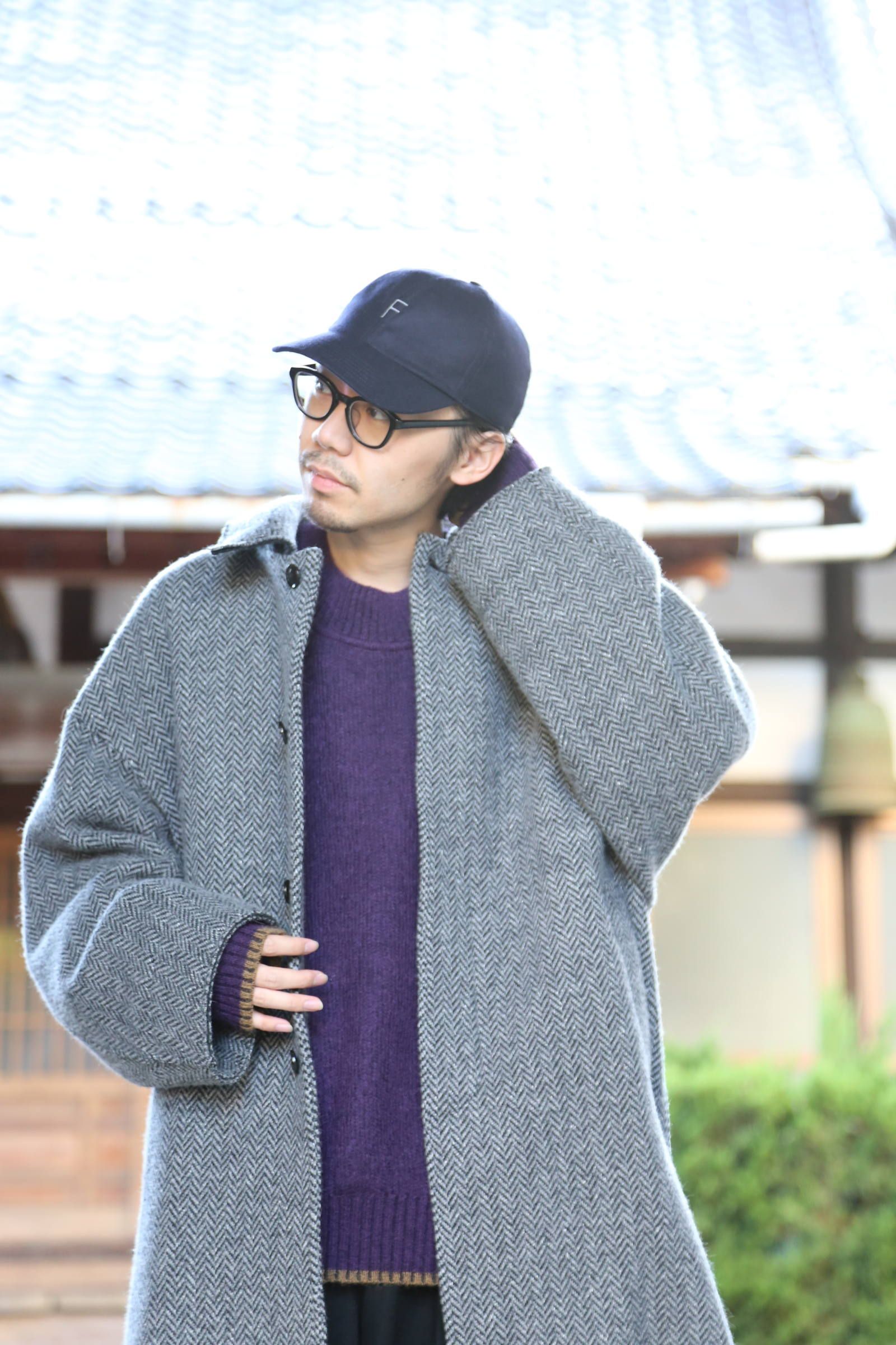 YOKE(ヨーク) DOUBLE JQUARD KNIT BAL COLLAR COAT