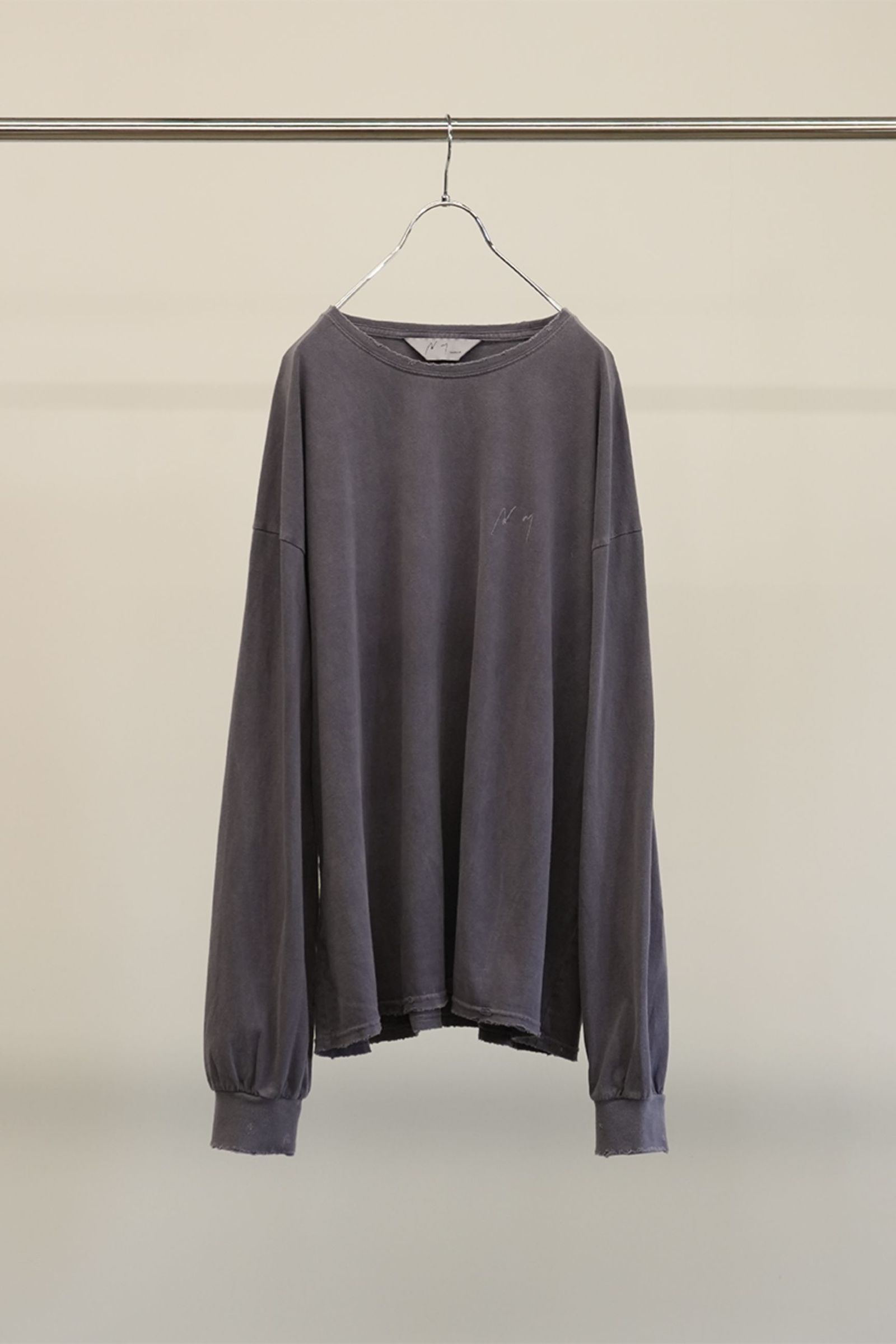 ANCELLM - EMBROIDERY DYED LS T-SHIRT | BLACK | カットソー | NapsNote