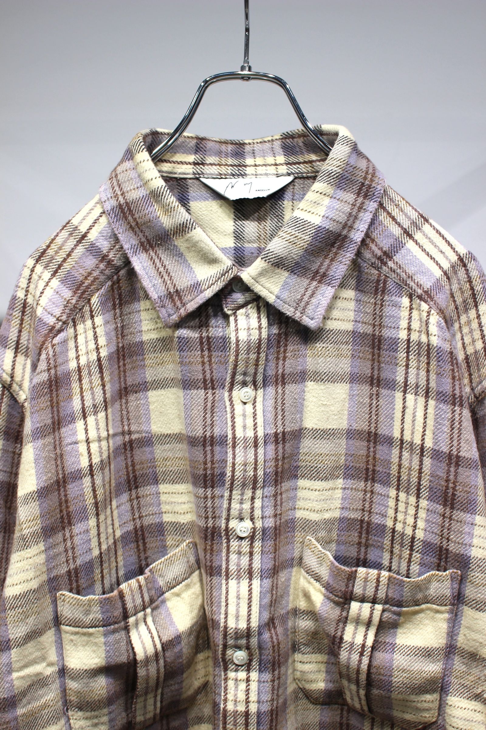 ANCELLM - NEL CHECK OVER WORK SHIRT | IVORY | ネルシャツ | NapsNote