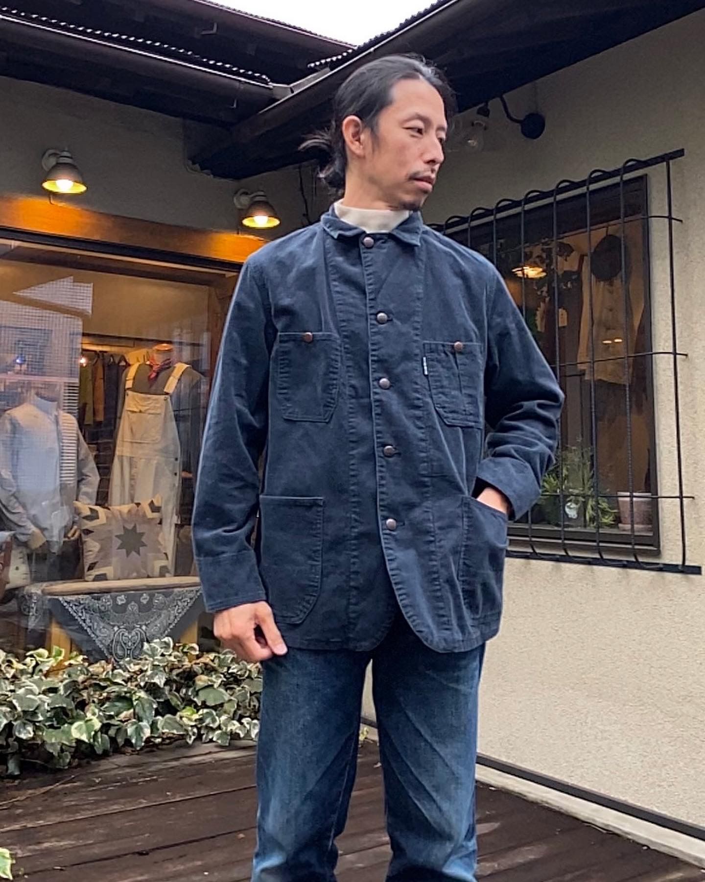 BLUE BLUE - サルファコーデュロイ スタンダードカバーオール / NAVY