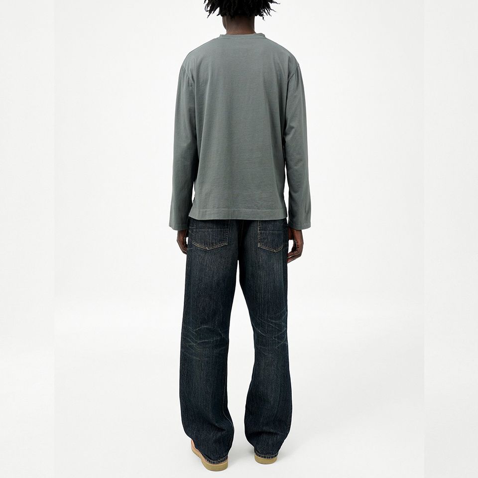 OUR LEGACY - BOX LONGSLEEVE Grey Sage Clean Jersey | River