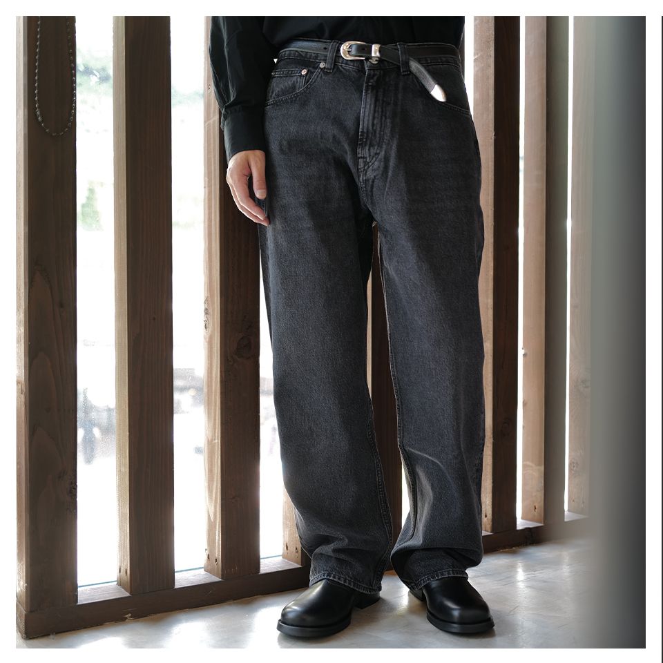 OUR LEGACY - 2 CM BELT Black Lether | River