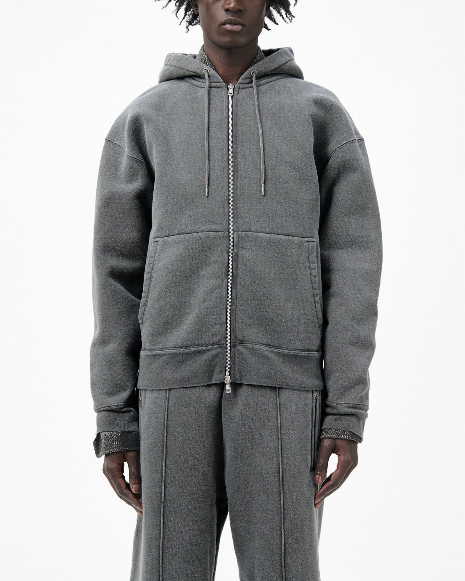 OUR LEGACY - 【Last1 Size48】 RASCAL HOOD Worn Black Hefty Fleece