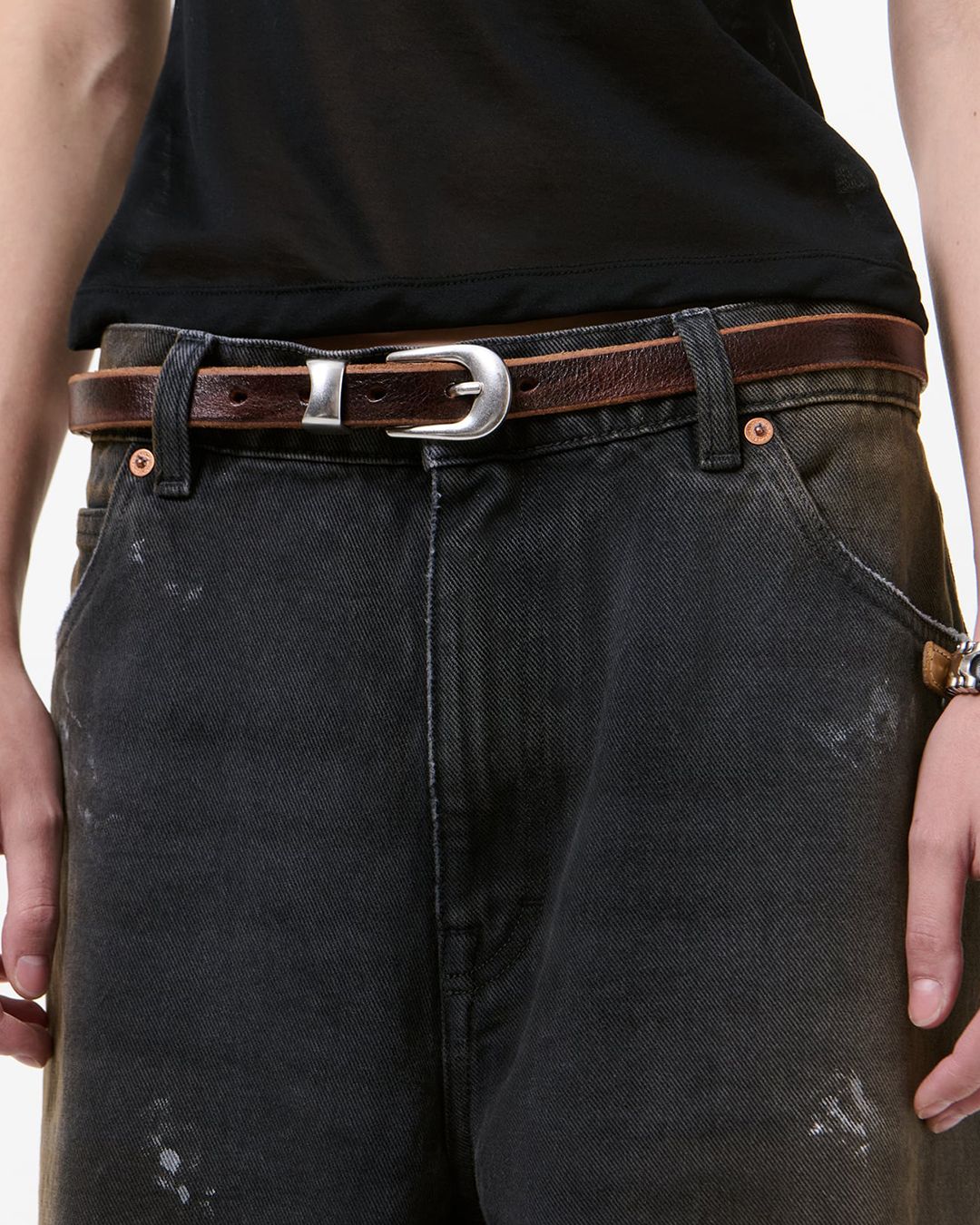 OUR LEGACY - 2 CM BELT Brown Lethe | River