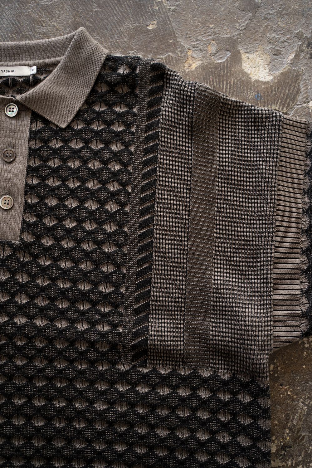 YASHIKI - 【ラスト1点】【25AW】Rikka Knit Polo(GREIGE) | Salty