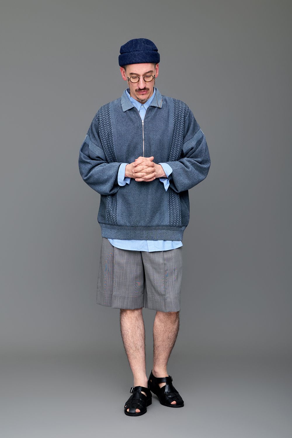 YASHIKI - 【ラスト1点】【26SS】Kanto Zip Polo(BLUE) | Salty