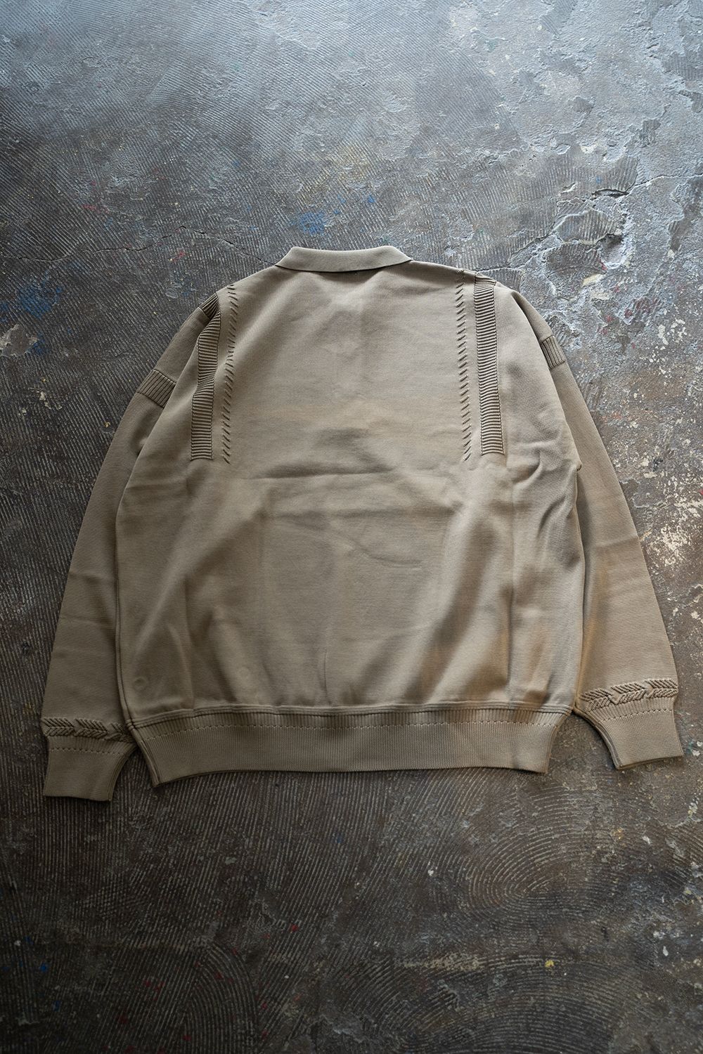 YASHIKI - Yonaga Knit Polo(GREIGE) | Salty