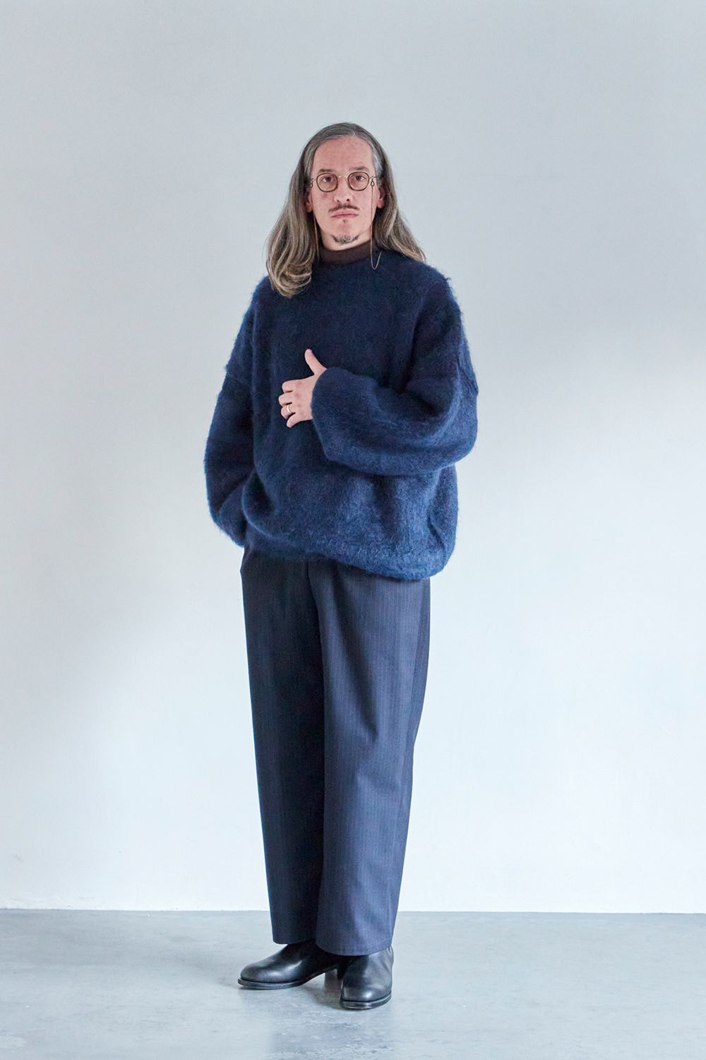 YASHIKI - Akane Mohair Knit(NAVY) | Salty