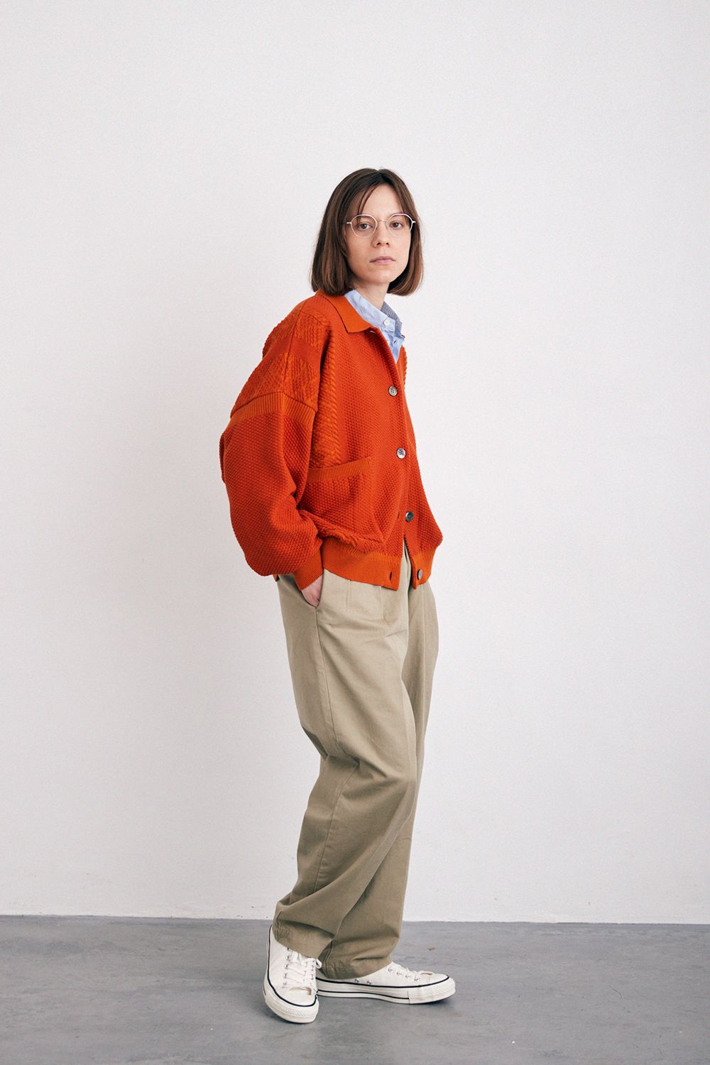 YASHIKI - 【ラスト1点】【24SS】Nanohana Collar Cardigan(ORANGE
