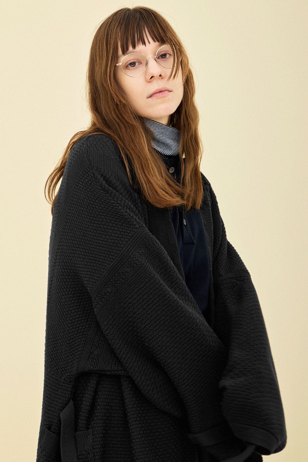 YASHIKI - 【ラスト1点】【25AW】Yukiato Knit Coat(BLACK) | Salty